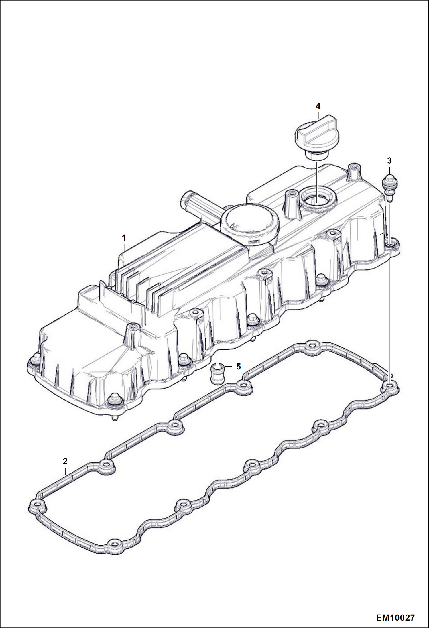 Схема запчастей Bobcat T40140 - CYLINDER HEAD COVER POWER UNIT