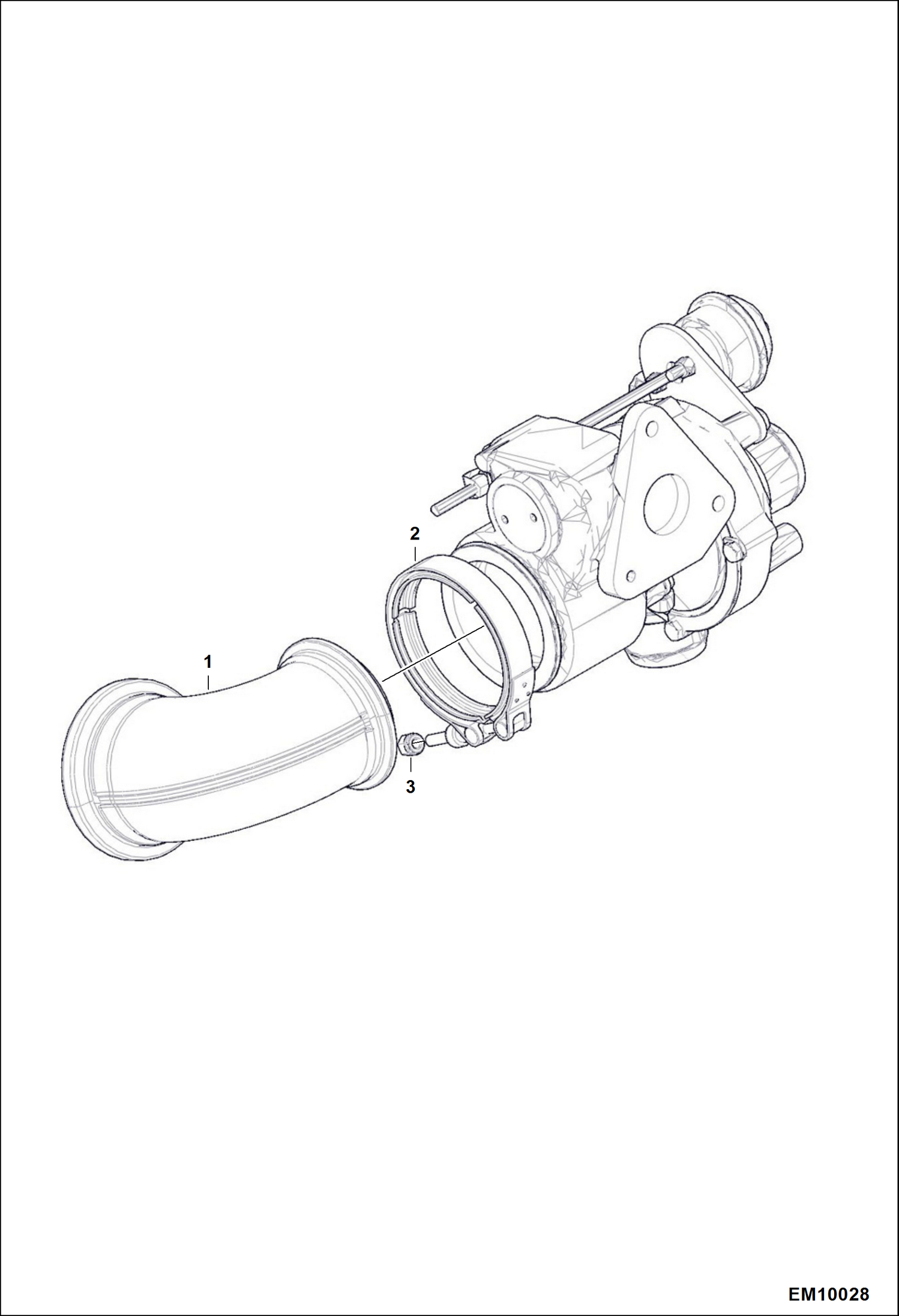 Схема запчастей Bobcat T40140 - EXHAUST GAS ELBOW POWER UNIT