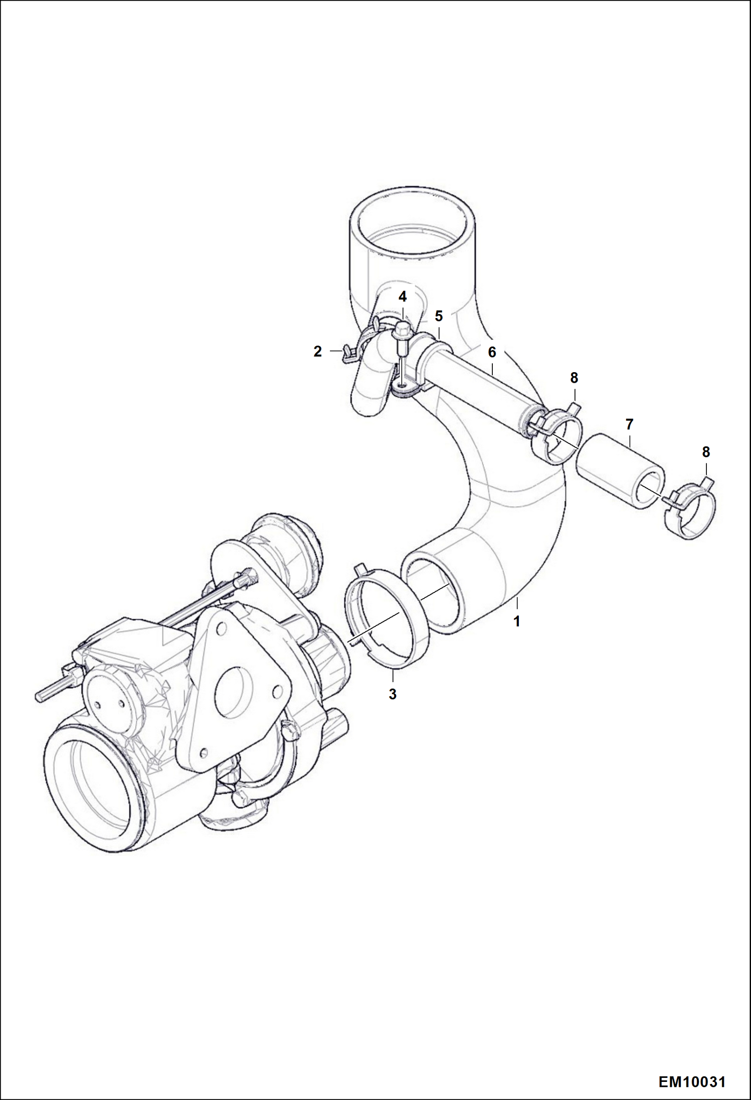 Схема запчастей Bobcat T40140 - BREATHER LINE POWER UNIT