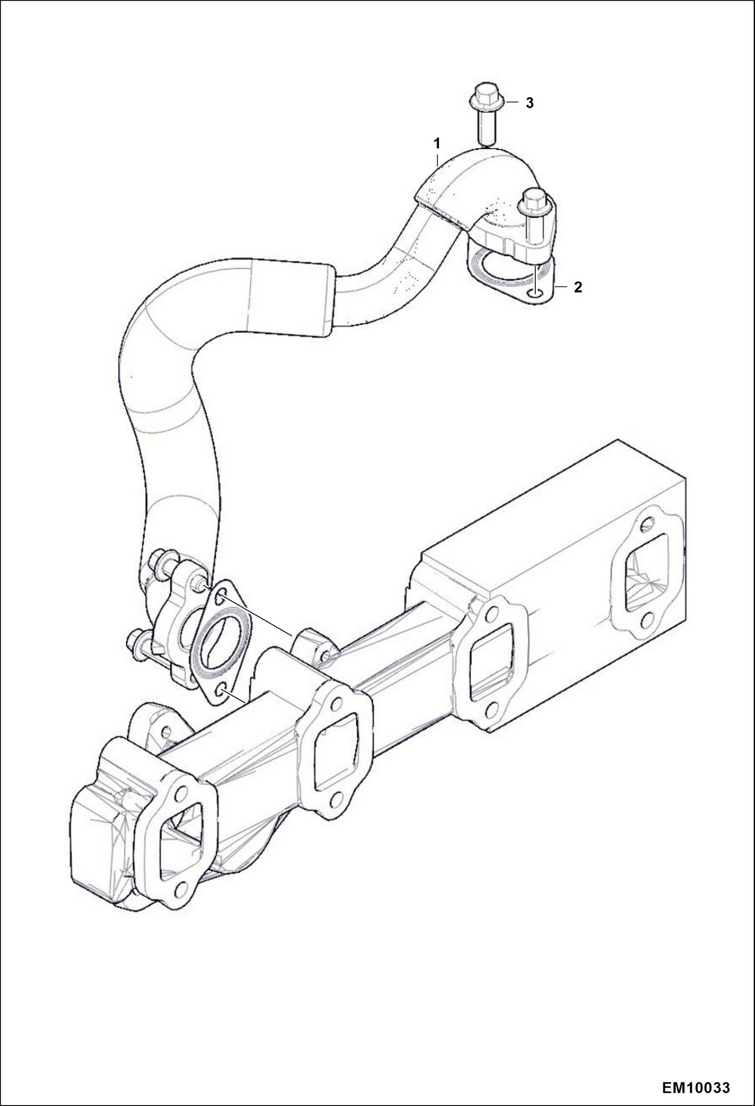 Схема запчастей Bobcat T40140 - EGR EXHAUST CONNECTION POWER UNIT