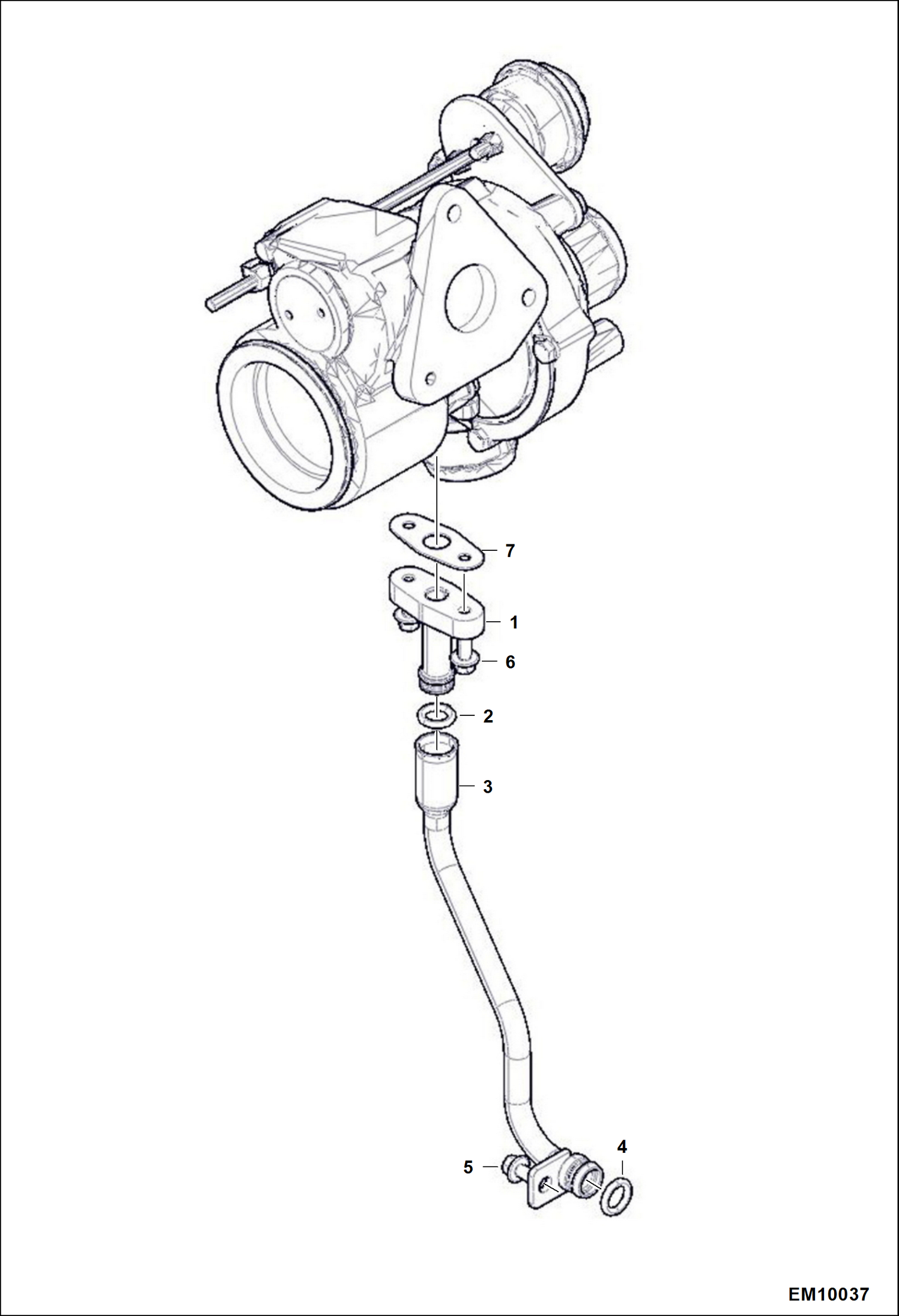 Схема запчастей Bobcat T40140 - OIL RETURN LINE POWER UNIT