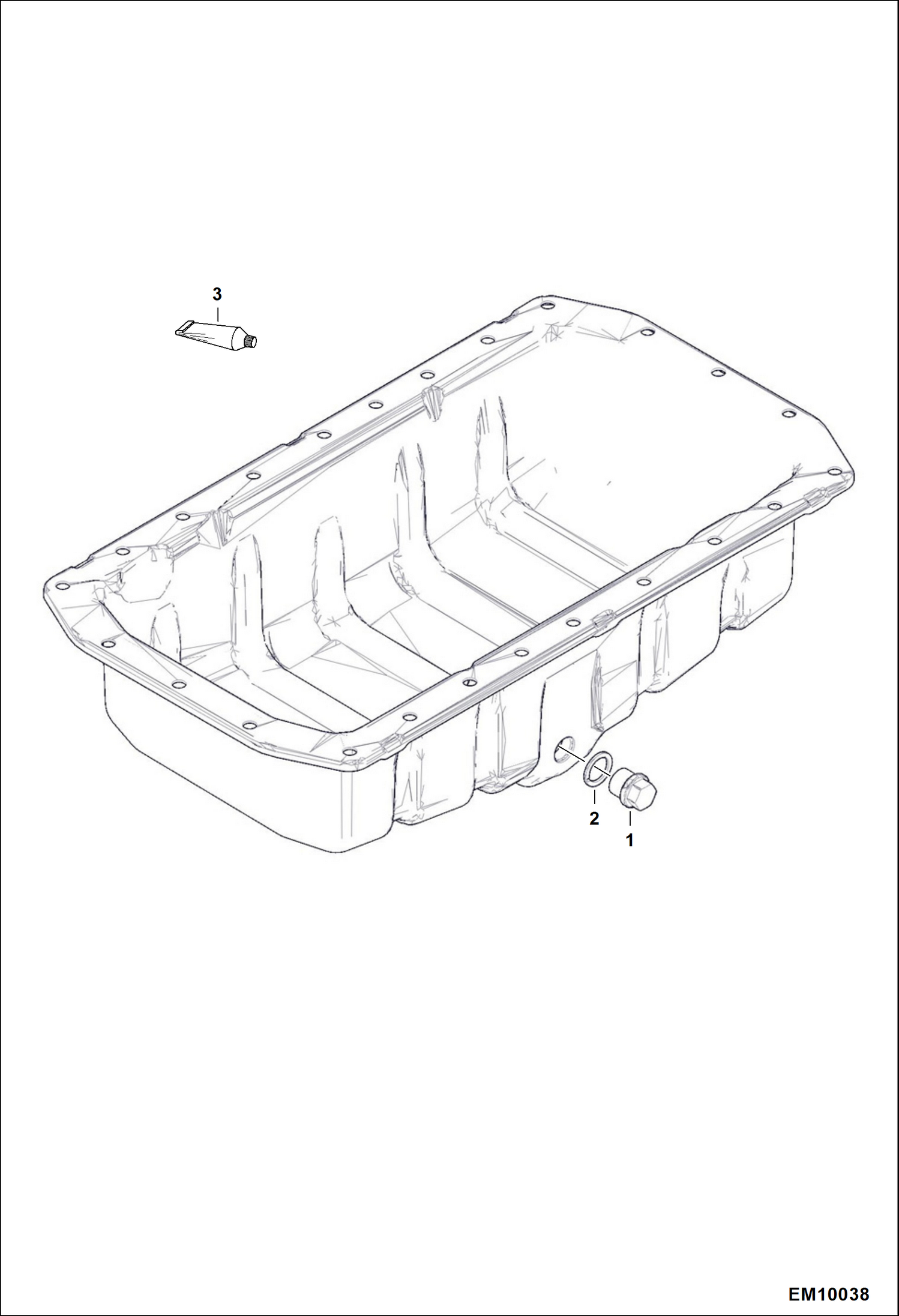 Схема запчастей Bobcat T40140 - OIL PAN DRAIN PLUG POWER UNIT