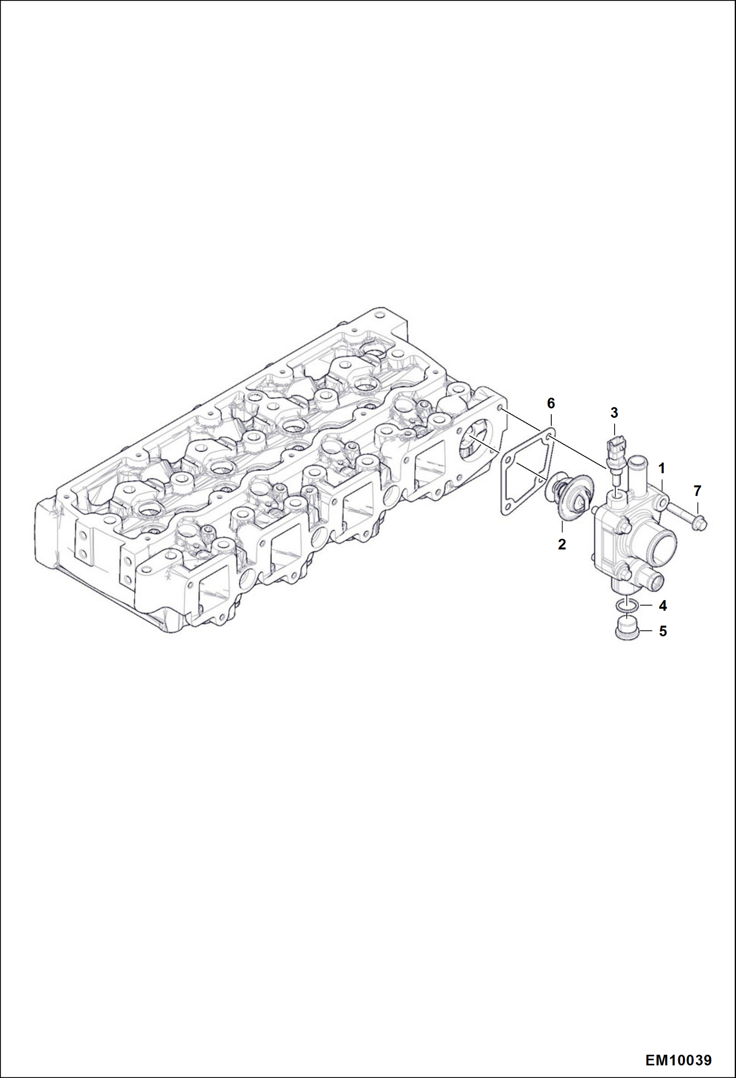 Схема запчастей Bobcat T40140 - THERMOSTAT HOUSING POWER UNIT