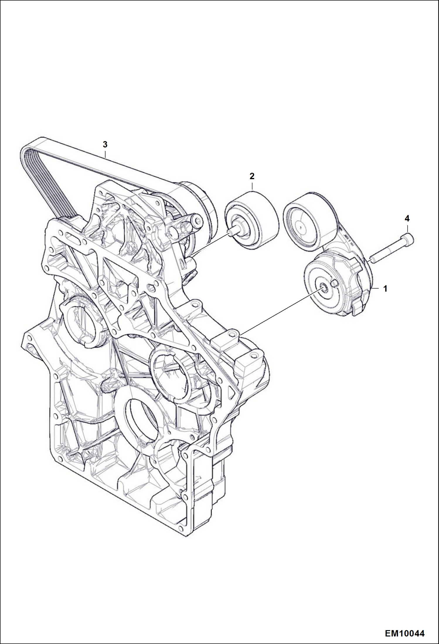 Схема запчастей Bobcat T40140 - BELT TENSIONER POWER UNIT