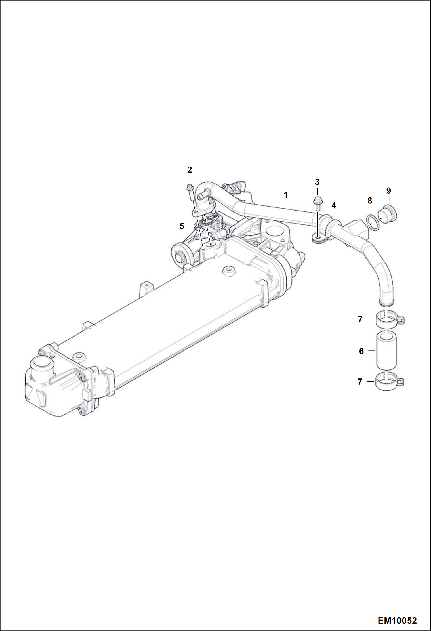 Схема запчастей Bobcat T40140 - EGR COOLANT INLET CONNECTION POWER UNIT