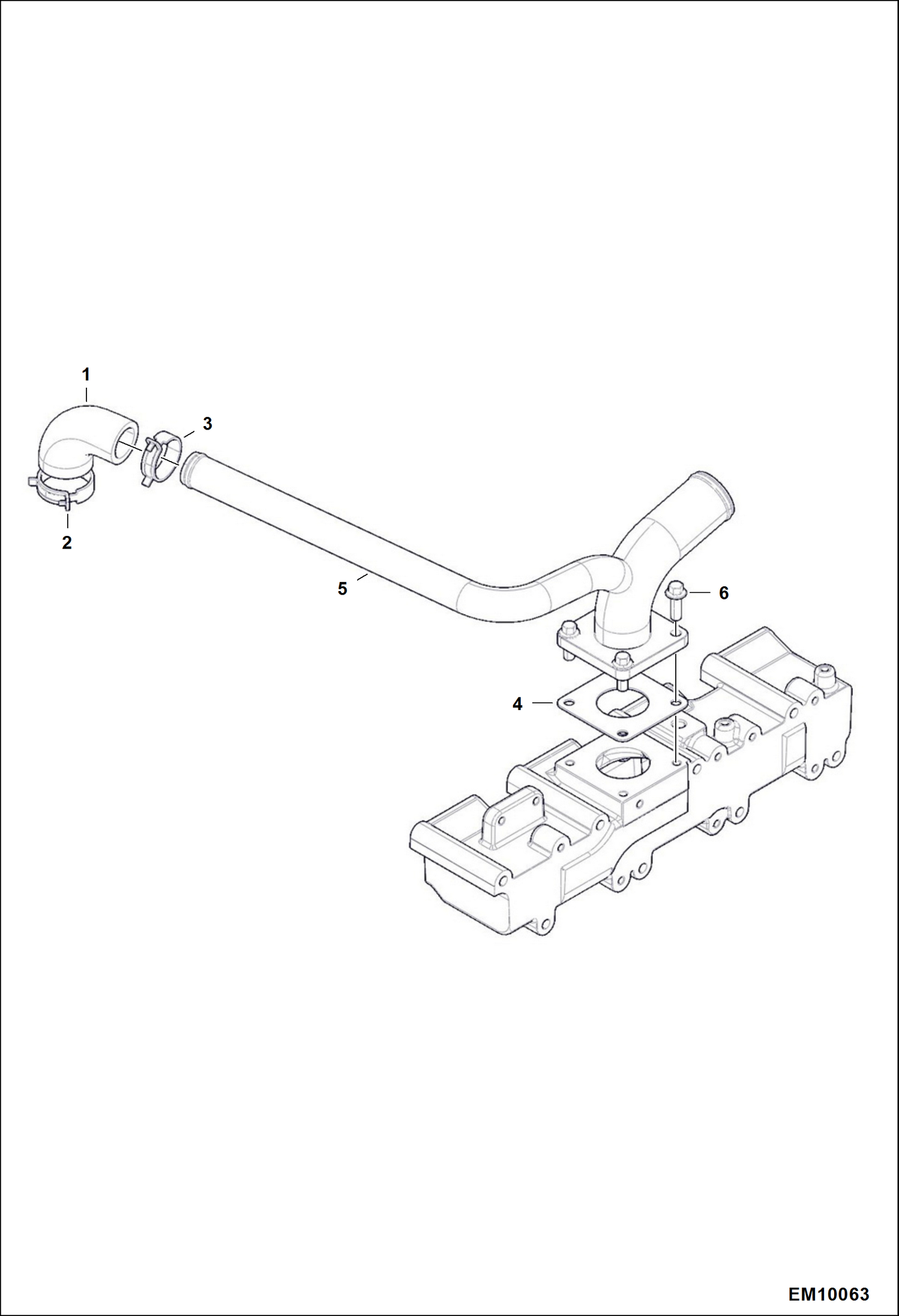 Схема запчастей Bobcat T40140 - CHARGE AIR PIPE POWER UNIT