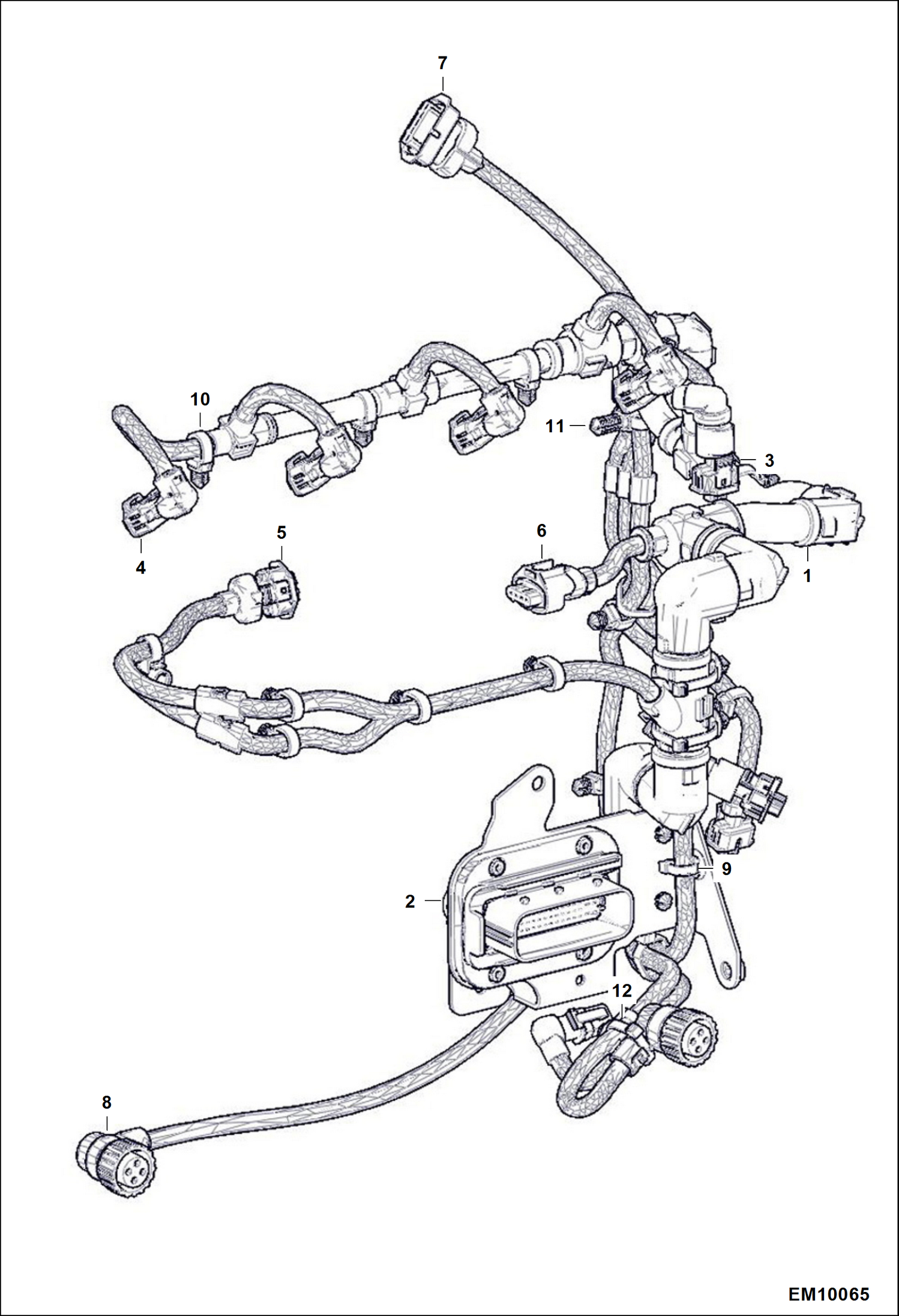 Схема запчастей Bobcat T40140 - CABLE HARNESS POWER UNIT