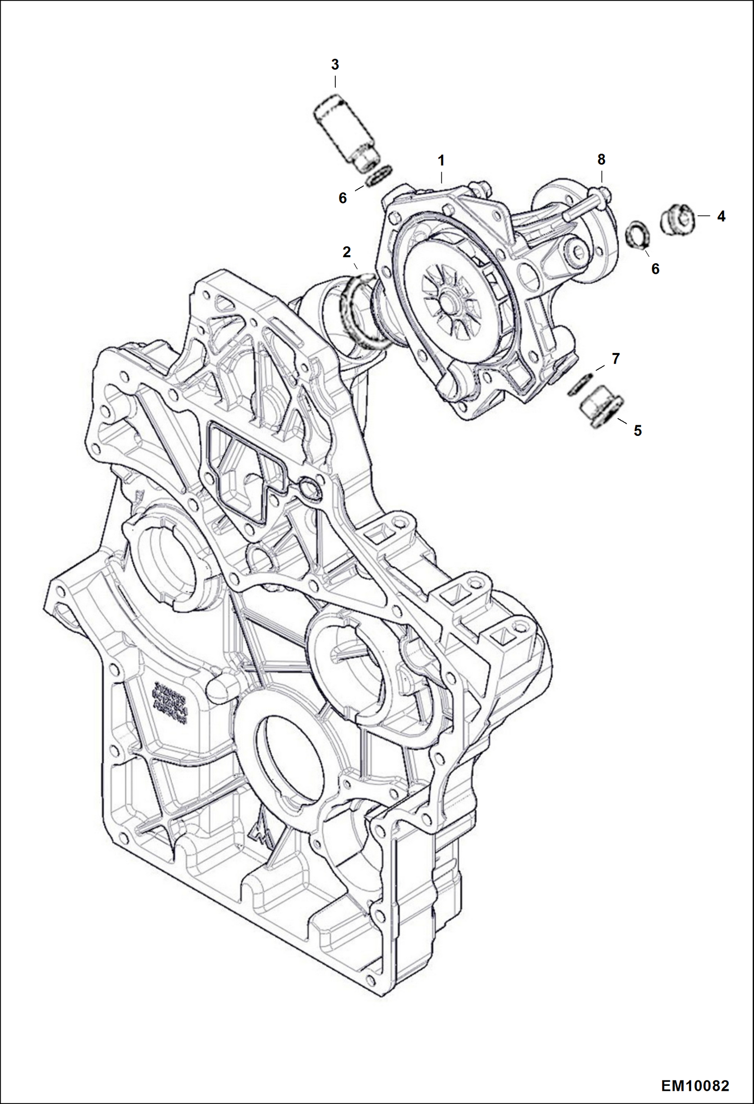 Схема запчастей Bobcat T40140 - WATER PUMP POWER UNIT