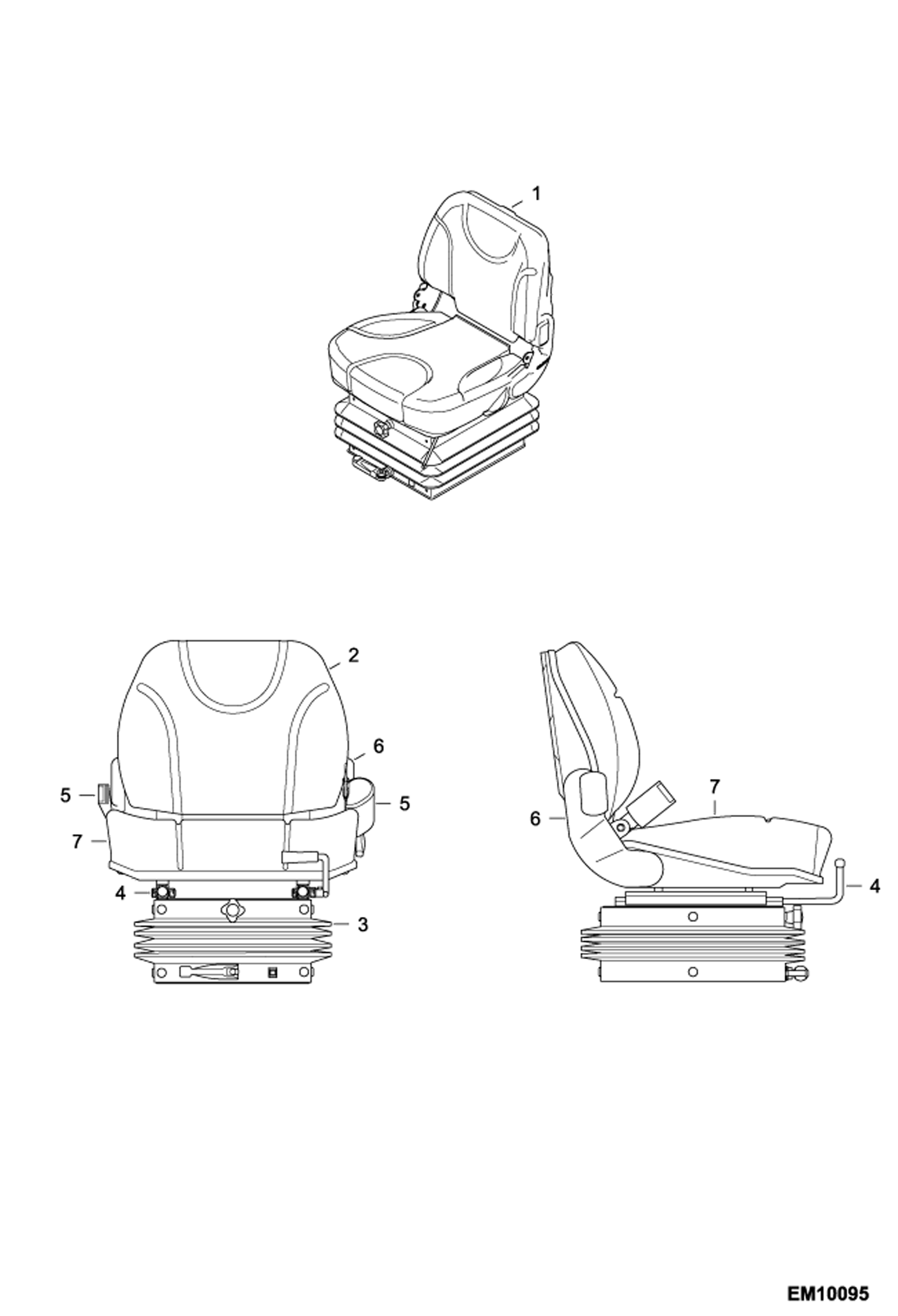 Схема запчастей Bobcat V723 - SEAT & SUSPENSION (#7218933) (S/N A8HL13000 & Above, A8HP13000 & Above) MAIN FRAME