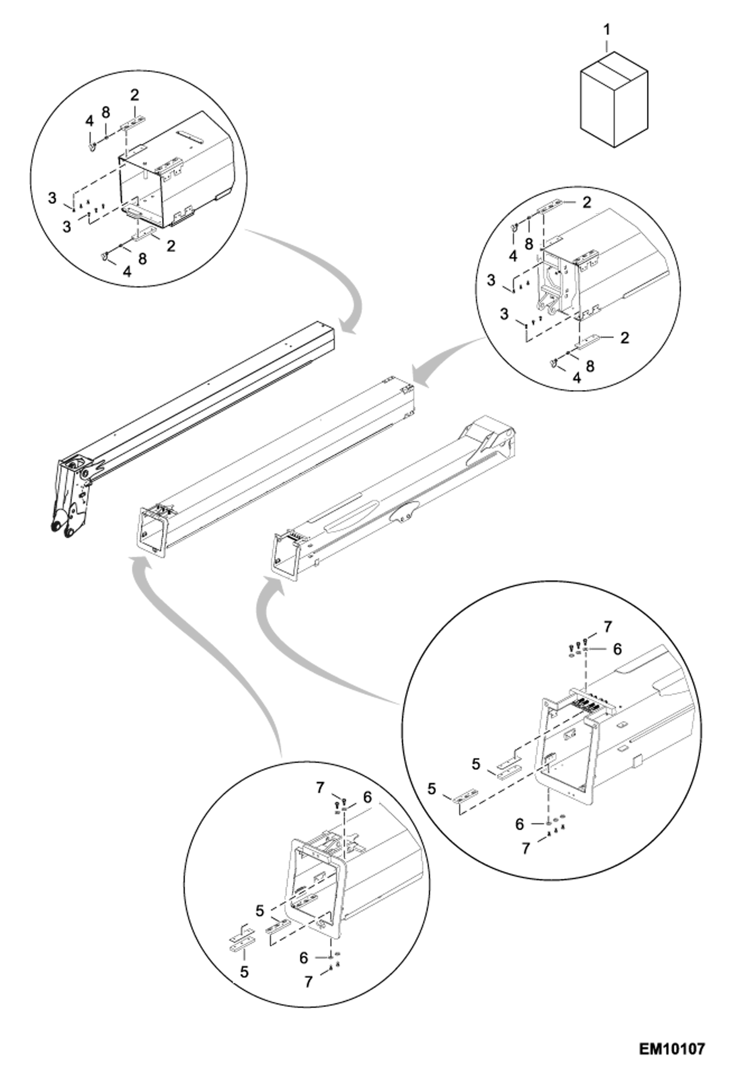 Схема запчастей Bobcat T40140 - BOOM PAD KIT (S/N 363212001 & Above) ACCESSORIES & OPTIONS