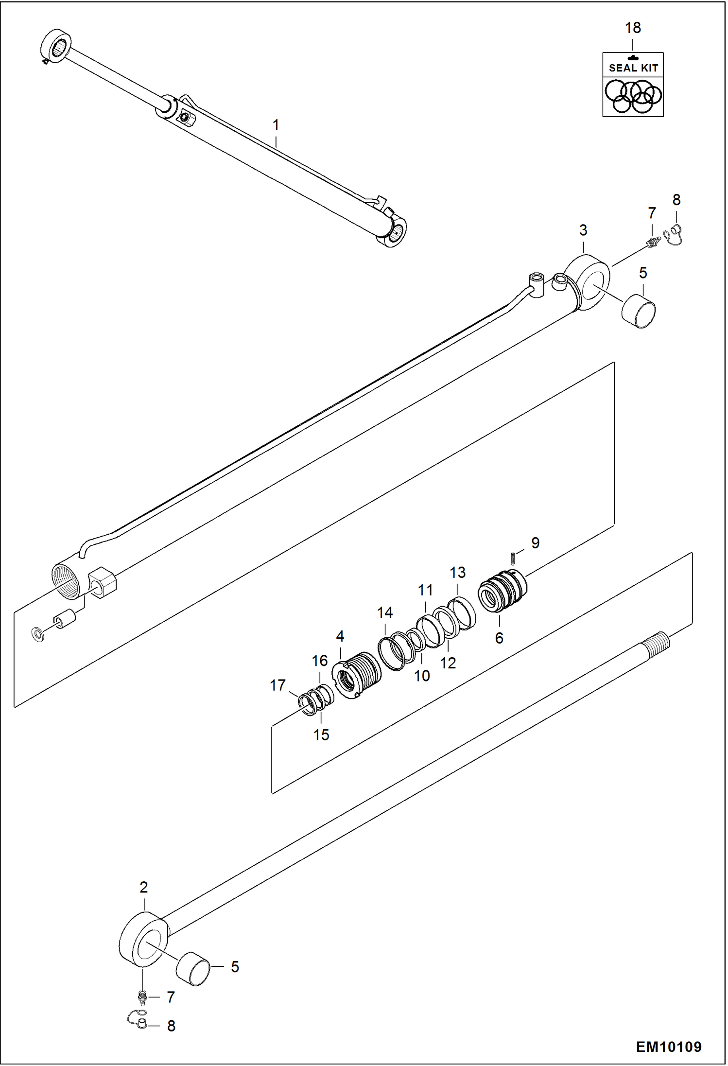 Схема запчастей Bobcat T40140 - SELF LEVELING CYLINDER HYDRAULIC SYSTEM