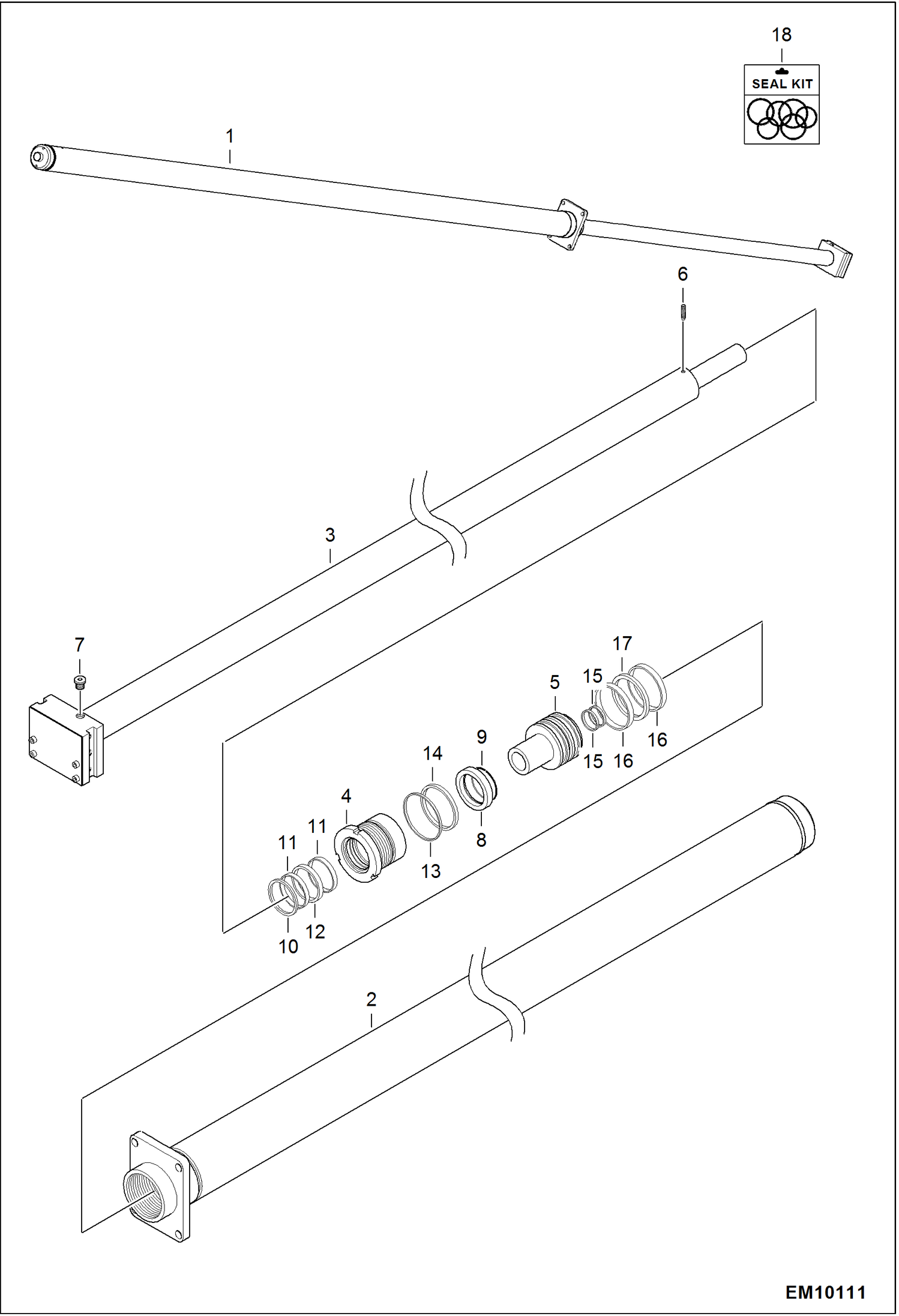 Схема запчастей Bobcat T40140 - EXTENSION CYLINDER HYDRAULIC SYSTEM