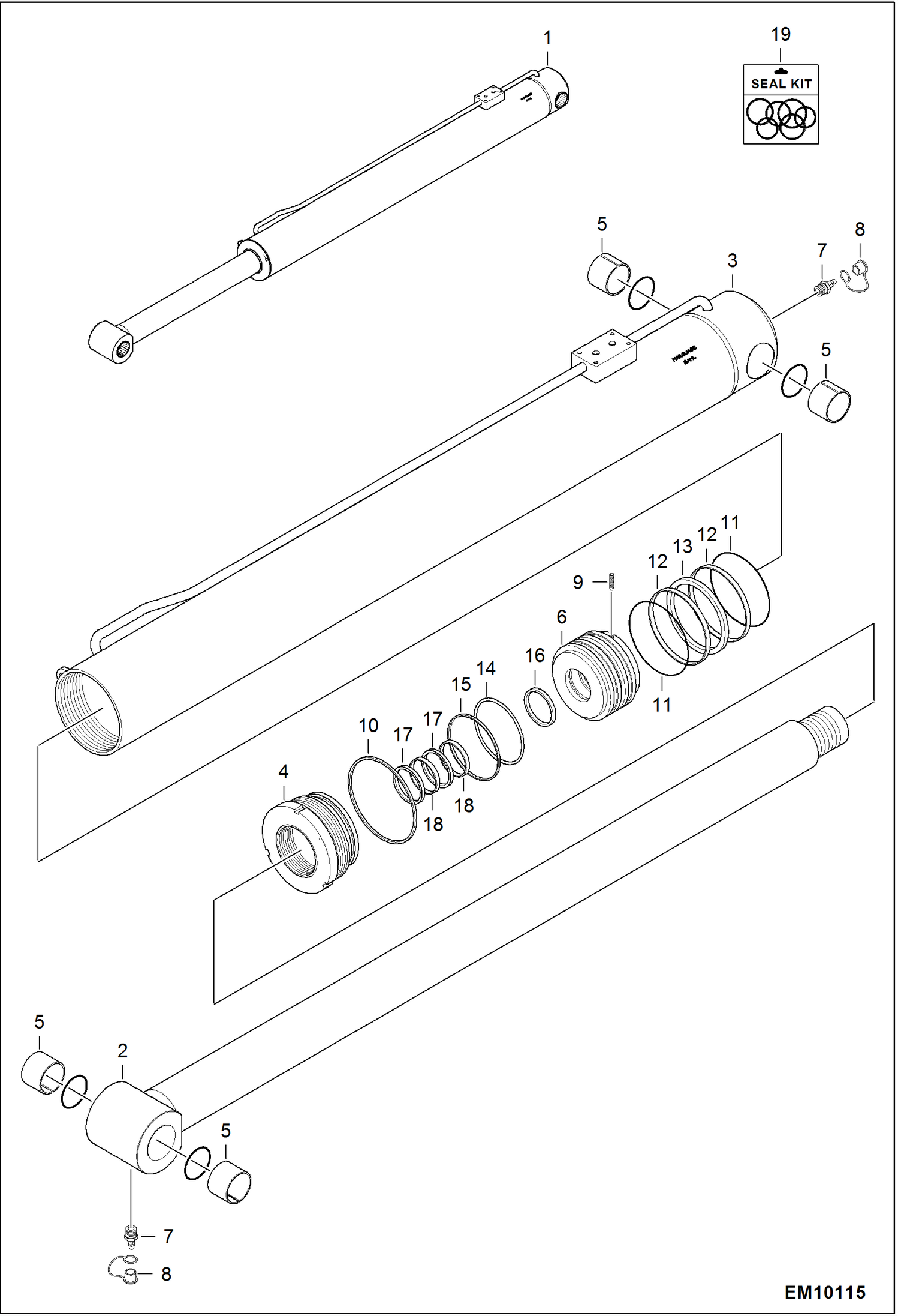 Схема запчастей Bobcat T40140 - LIFT CYLINDER HYDRAULIC SYSTEM