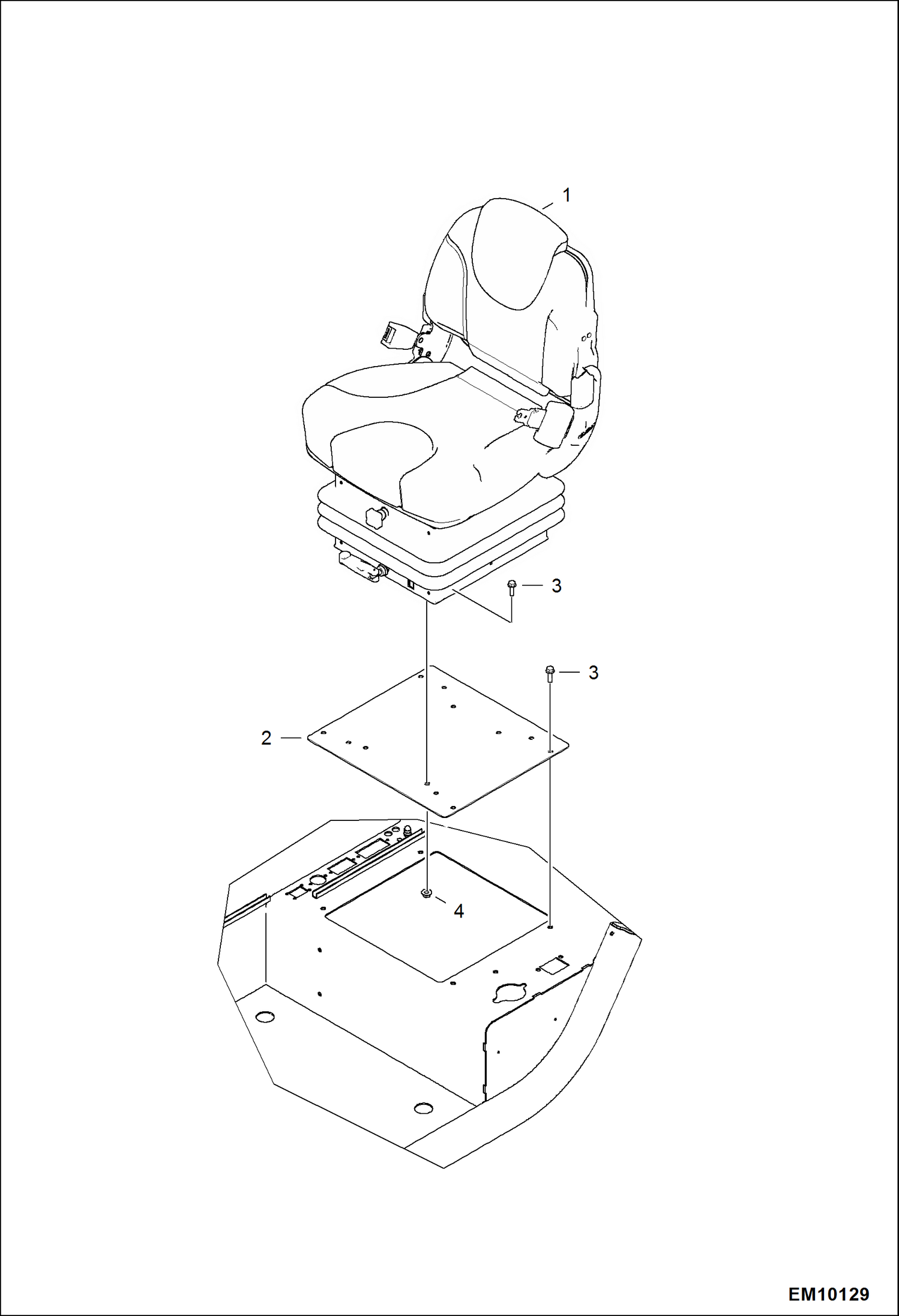 Схема запчастей Bobcat T40140 - SEAT (Mechanical Suspension W/Sensor) (AMA) ACCESSORIES & OPTIONS