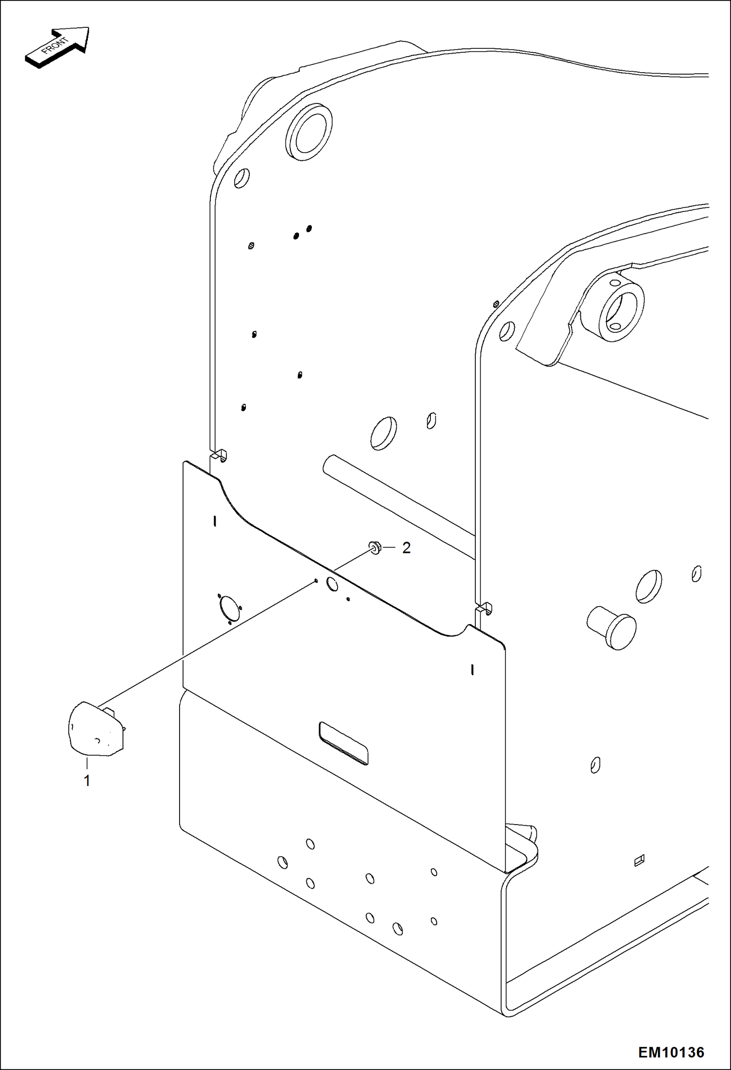 Схема запчастей Bobcat T40140 - LICENCE PLATE HOLDER (When Hook Is Not Installed) ACCESSORIES & OPTIONS