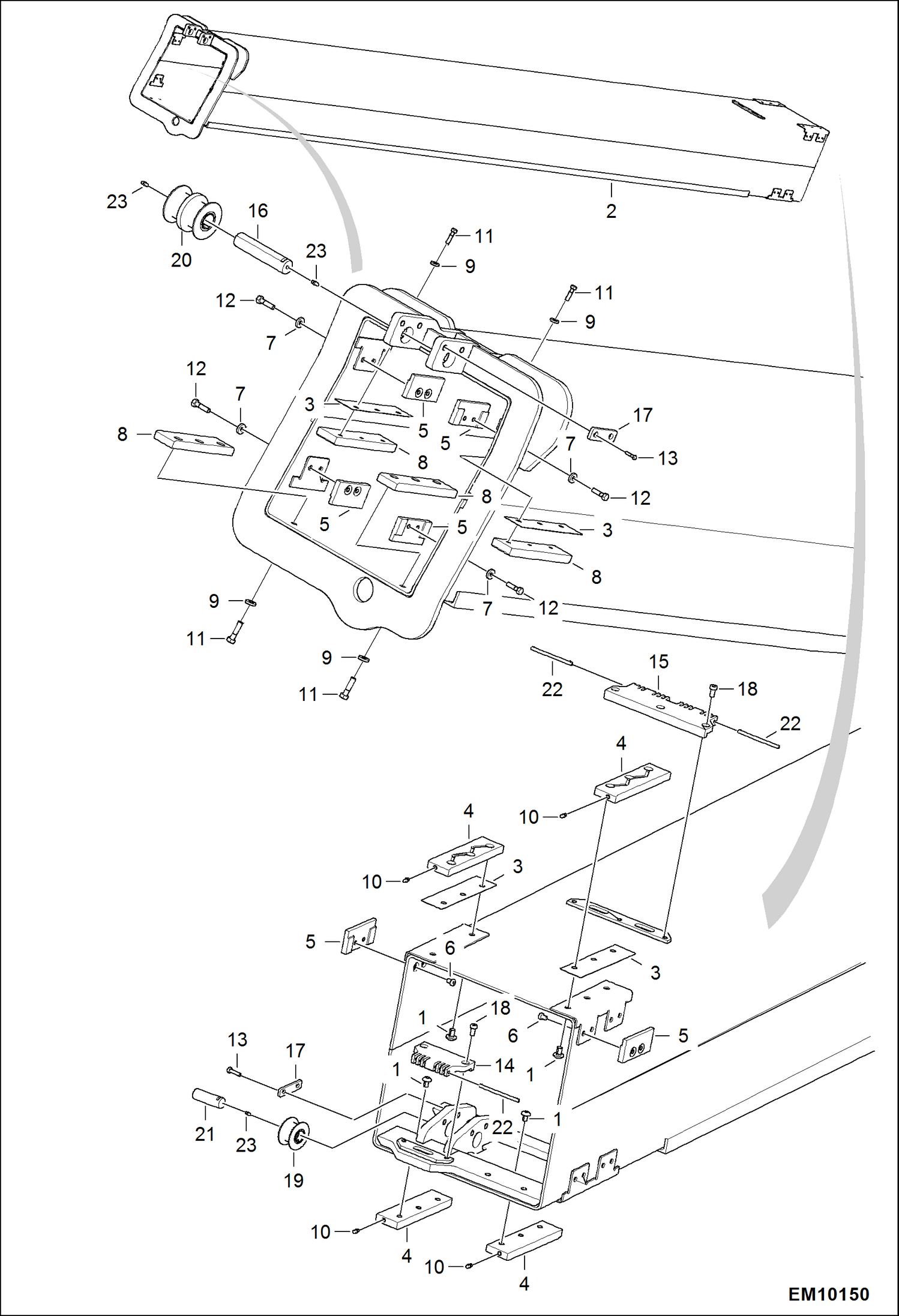 Схема запчастей Bobcat T40180 - 2ND INTERMEDIATE BOOM MAIN FRAME