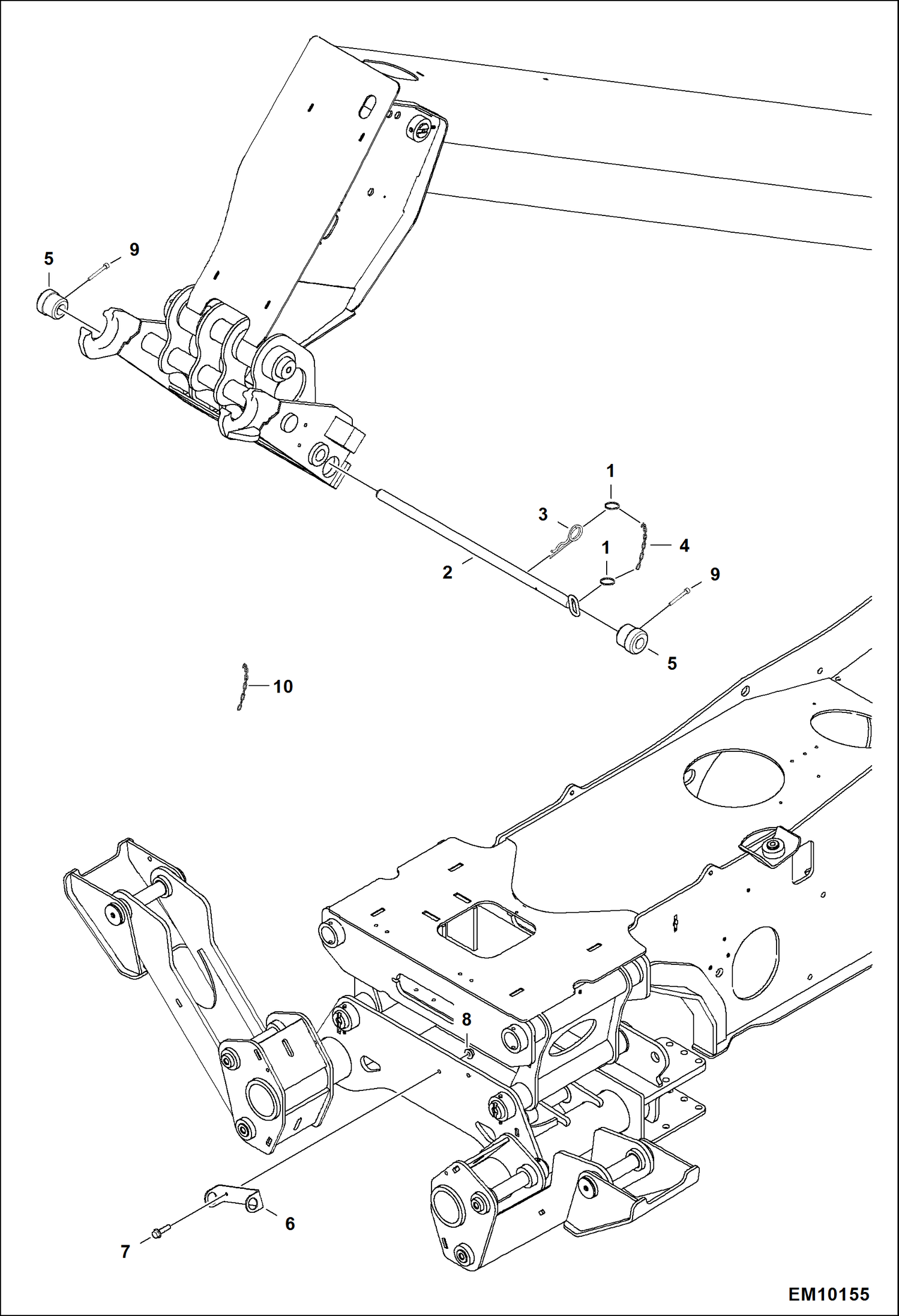 Схема запчастей Bobcat T40140 - MANUAL LOCK QUICK-TACH MAIN FRAME