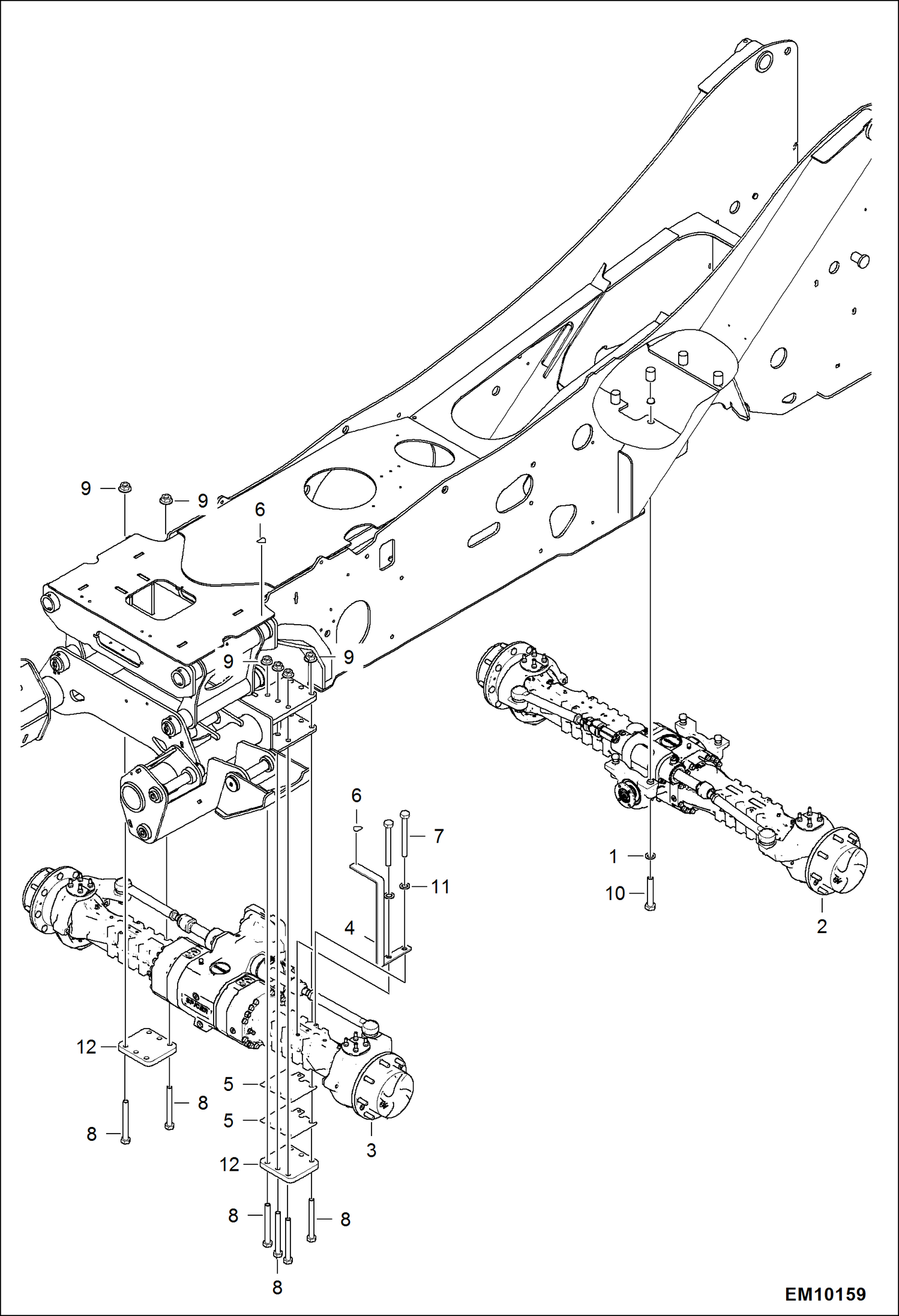 Схема запчастей Bobcat T40140 - AXLES DRIVE SYSTEM