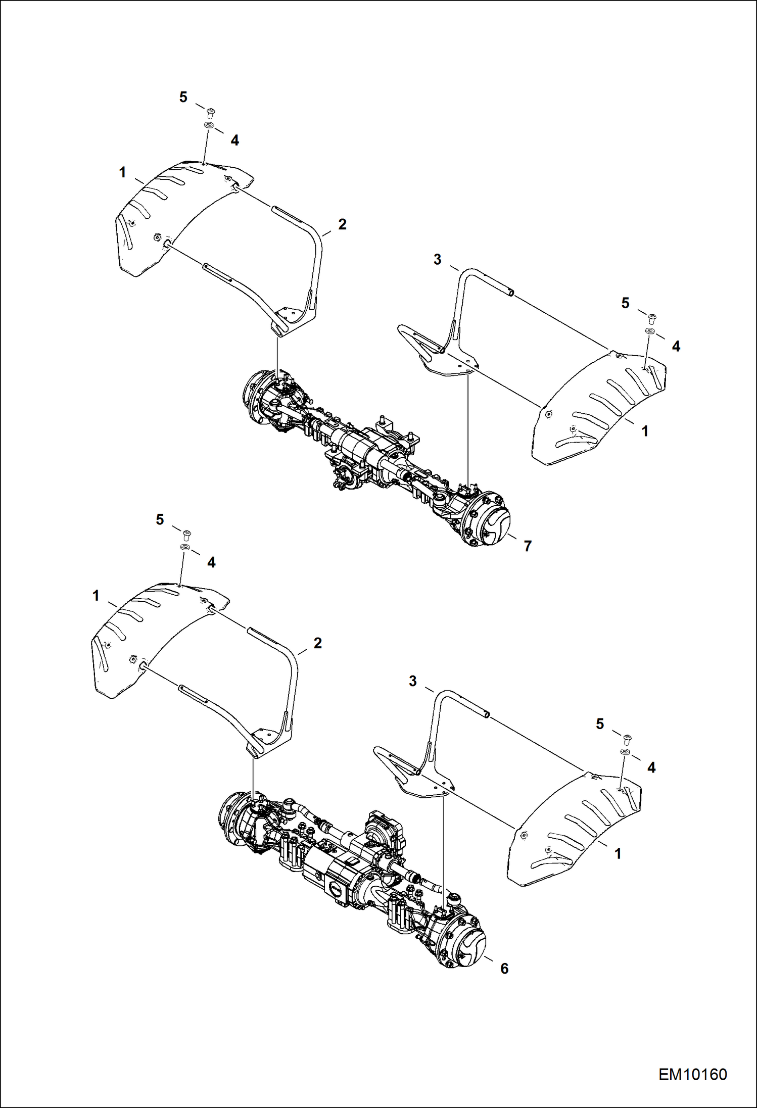 Схема запчастей Bobcat T40140 - MUDGUARDS (24) MAIN FRAME