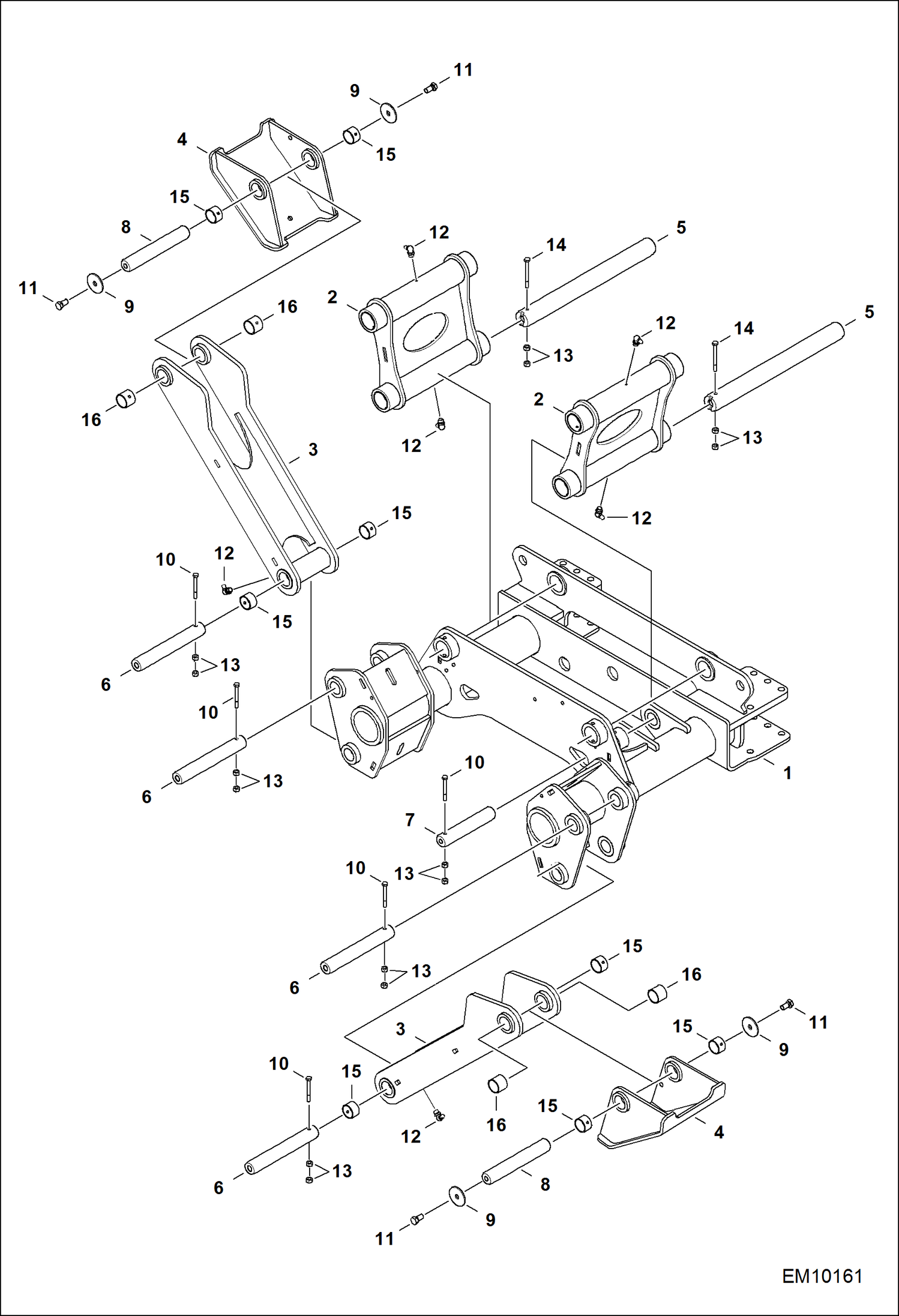 Схема запчастей Bobcat T40140 - FRAME LEVELING STABILIZER MAIN FRAME