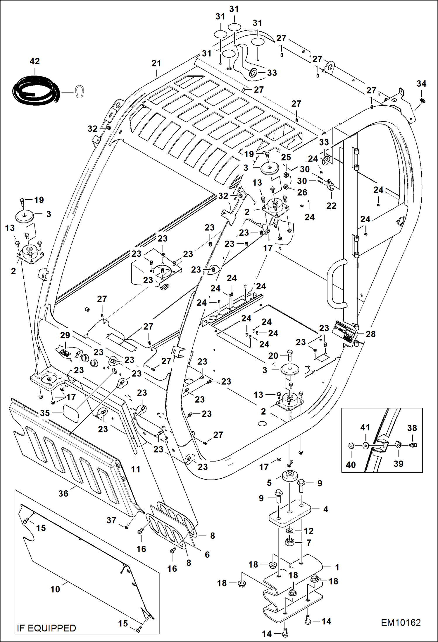 Схема запчастей Bobcat T40140 - OPERATOR CAB MAIN FRAME