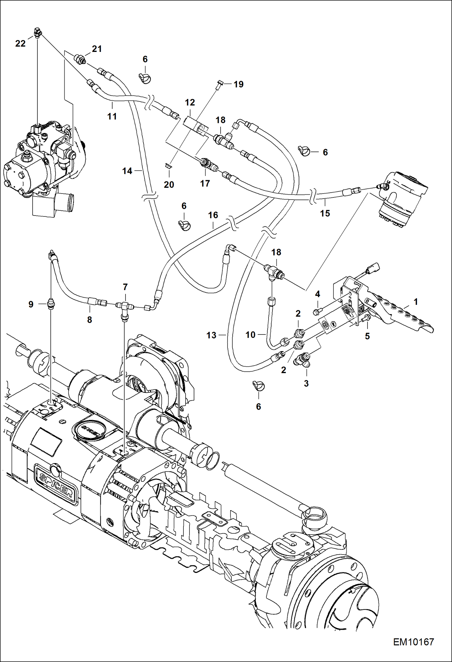 Схема запчастей Bobcat T40140 - HYDRAULIC CIRCUITRY (Brake Valve) HYDRAULIC SYSTEM