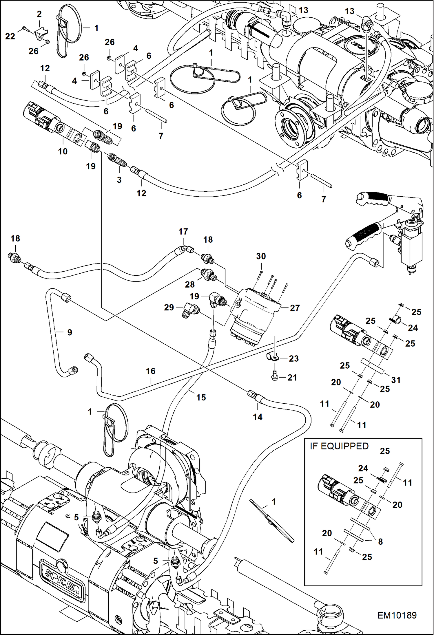 Схема запчастей Bobcat T40140 - HYDRAULIC CIRCUITRY (Steering) HYDRAULIC SYSTEM