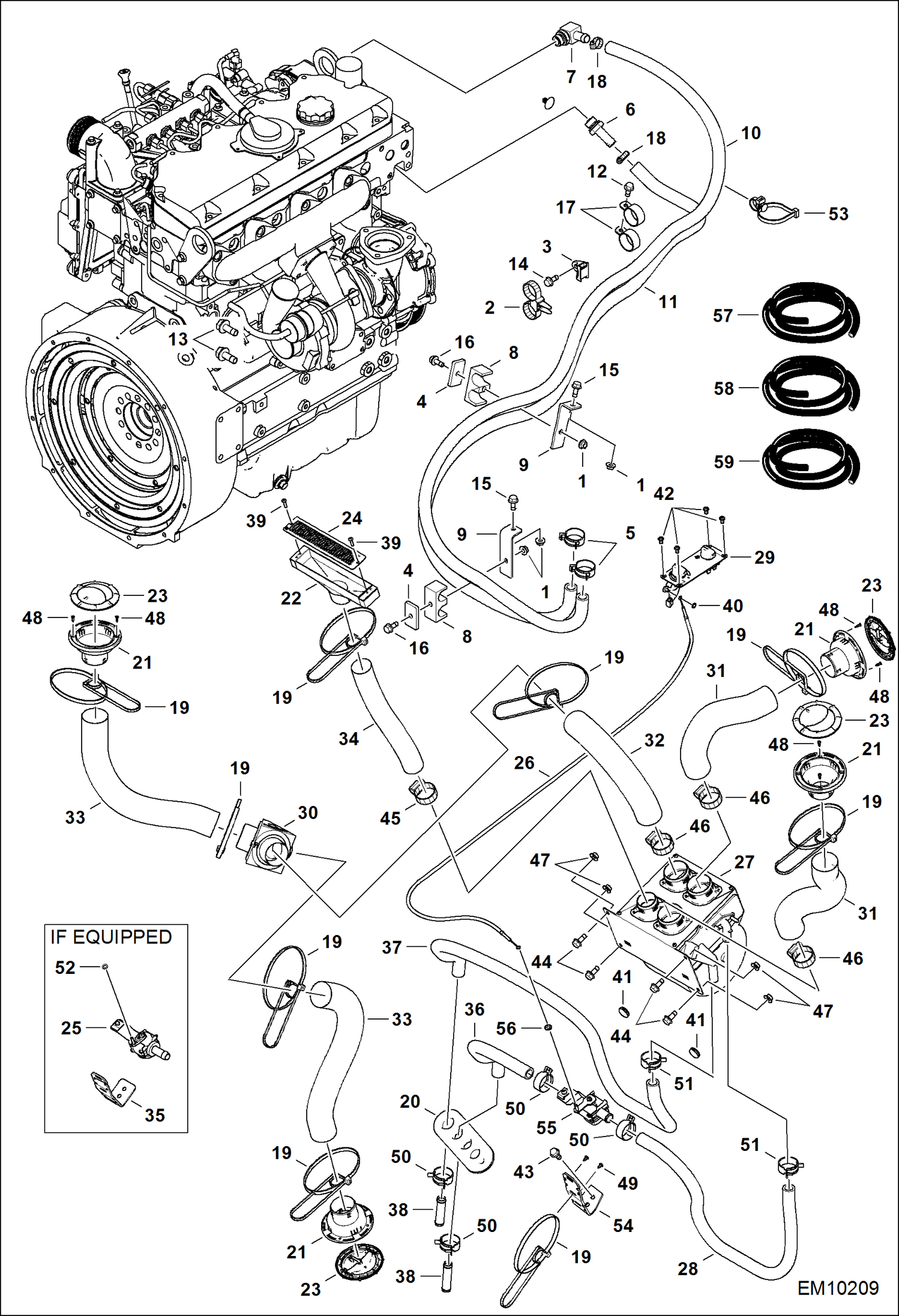 Схема запчастей Bobcat T40140 - HEATER MAIN FRAME