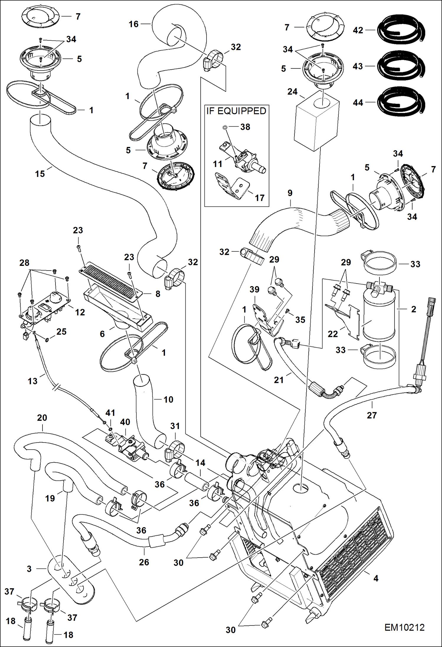 Схема запчастей Bobcat T40140 - AIR CONDITIONING (Cab) ACCESSORIES & OPTIONS