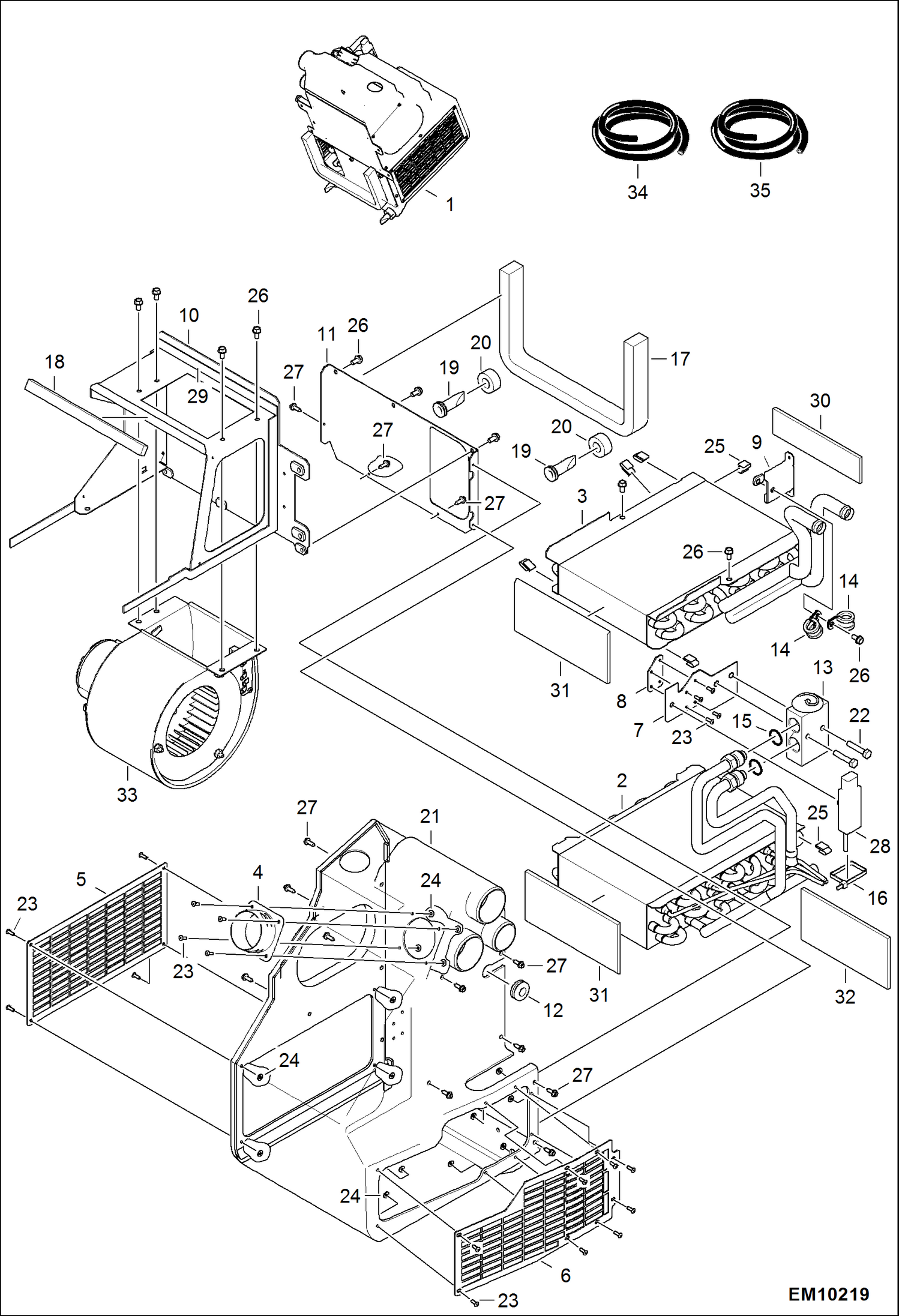 Схема запчастей Bobcat T40140 - AIR CONDITIONING (Assembly) ACCESSORIES & OPTIONS