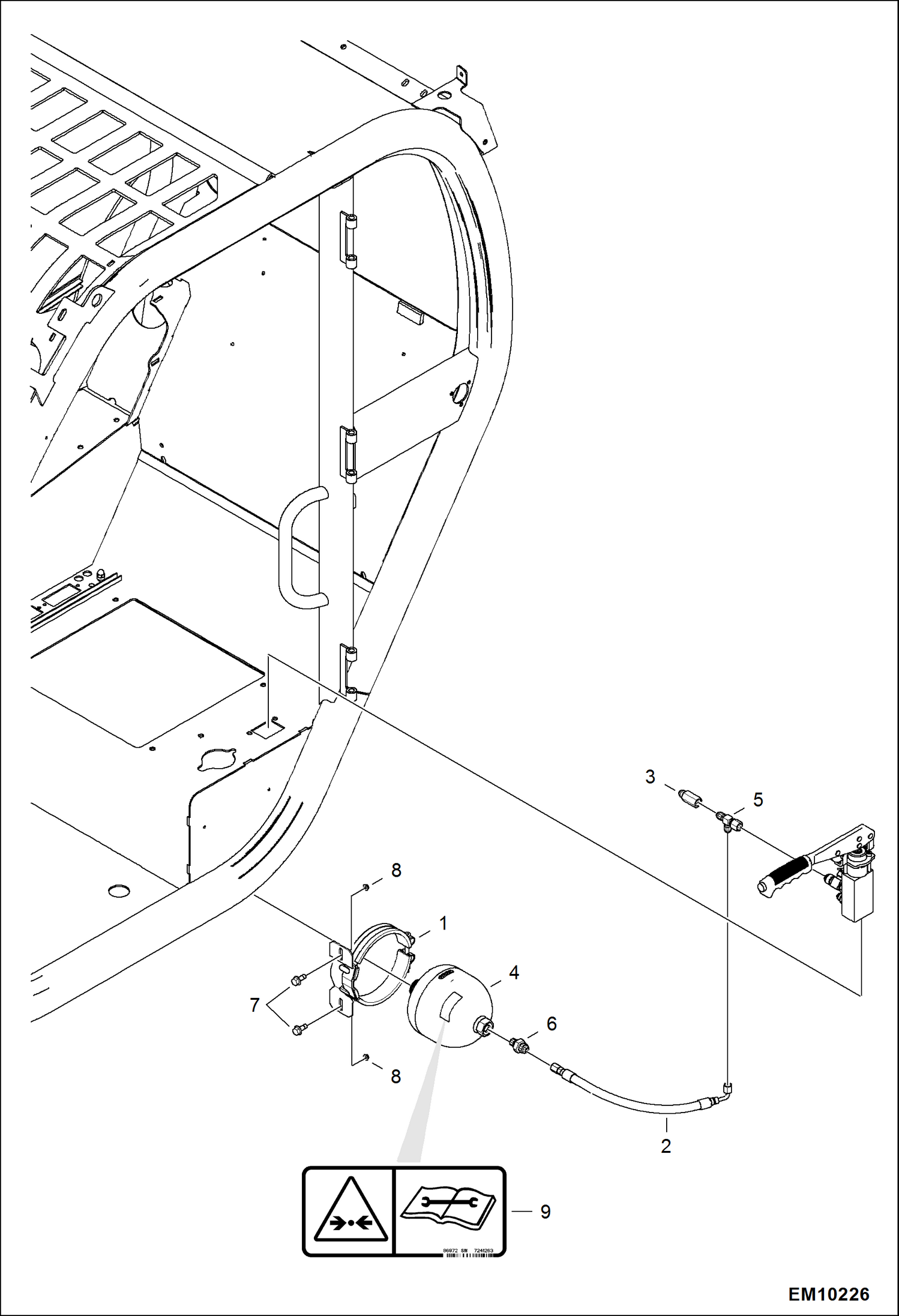 Схема запчастей Bobcat T40140 - HYDRAULIC CIRCUITRY (Parking Brake) (Accumulator) ACCESSORIES & OPTIONS