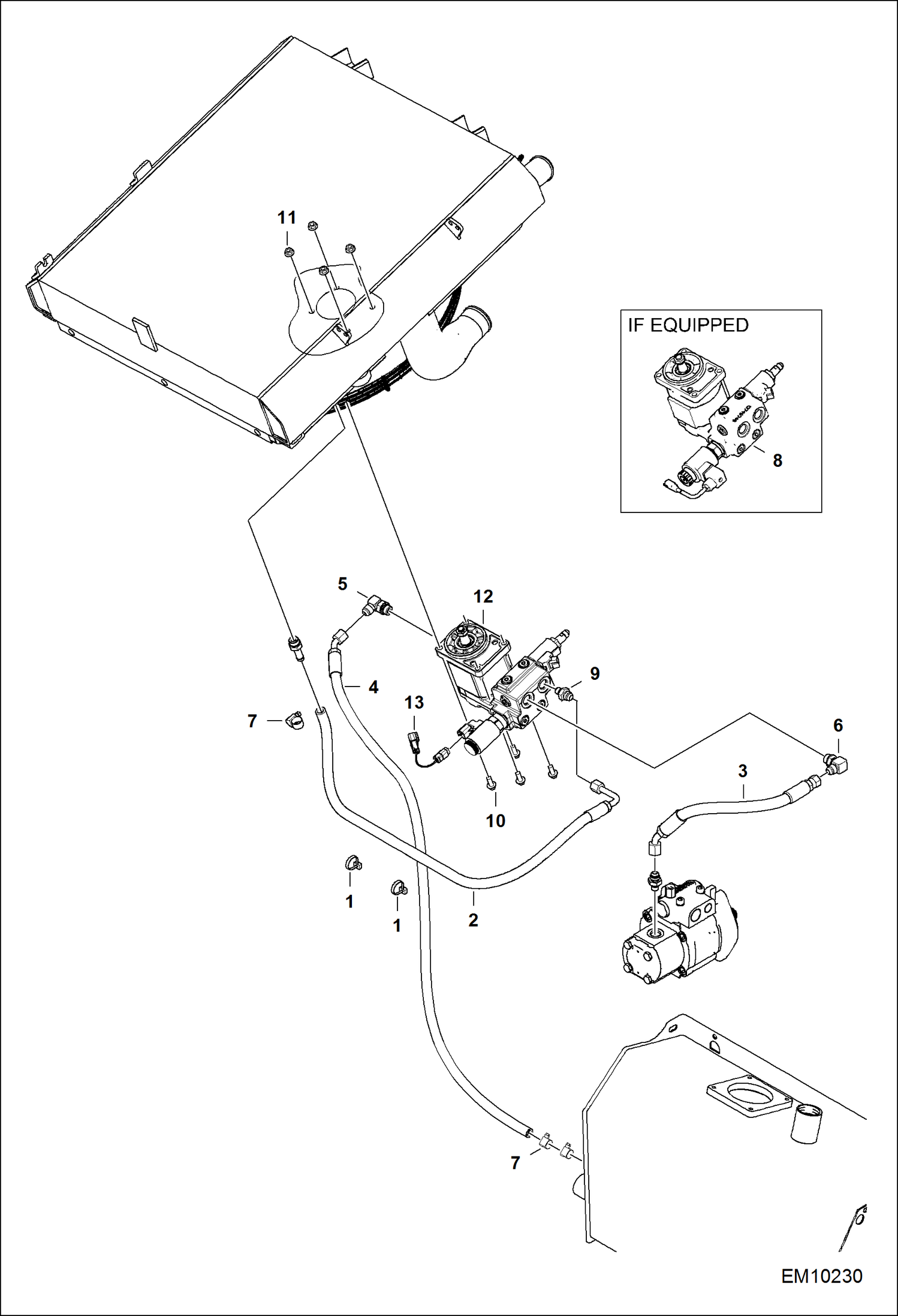 Схема запчастей Bobcat T40140 - HYDRAULIC CIRCUITRY (W/Fan Motor Reverse) ACCESSORIES & OPTIONS