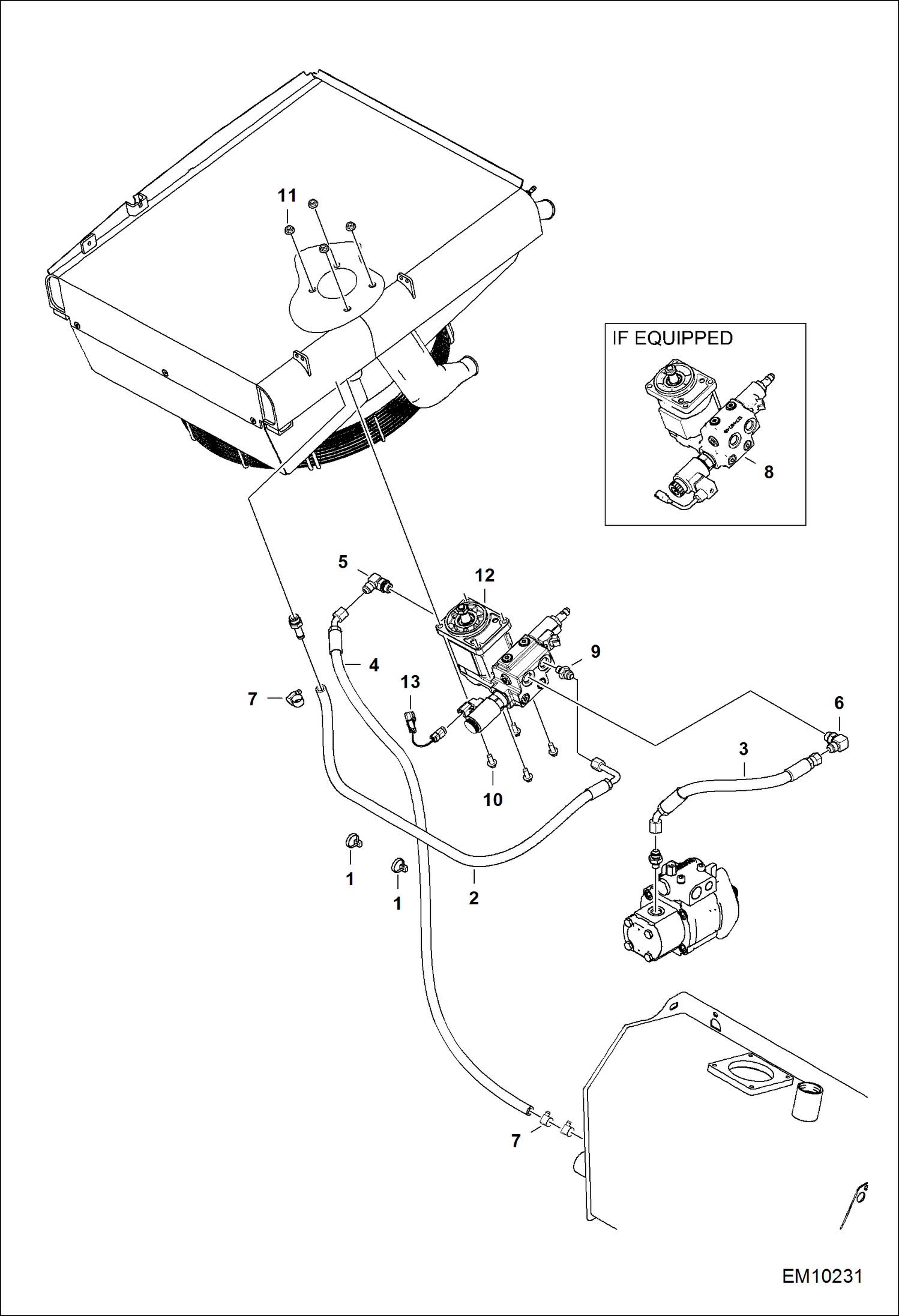 Схема запчастей Bobcat T40140 - HYDRAULIC CIRCUITRY (W/Fan Motor Reverse) ACCESSORIES & OPTIONS