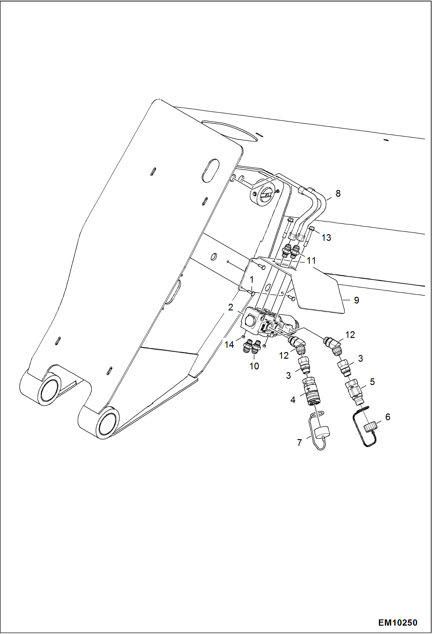 Схема запчастей Bobcat T40140 - HYDRAULIC CIRCUITRY (Auxiliary Valve) HYDRAULIC SYSTEM