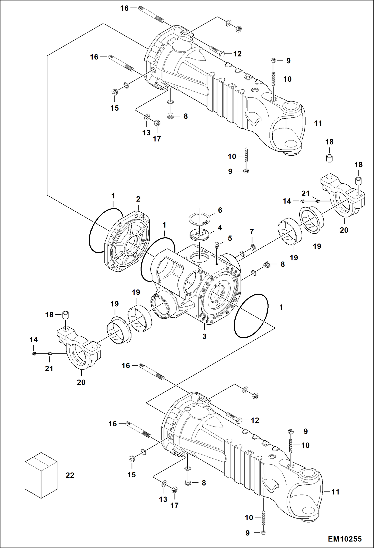 Схема запчастей Bobcat T40140 - REAR AXLE (Housing) DRIVE SYSTEM