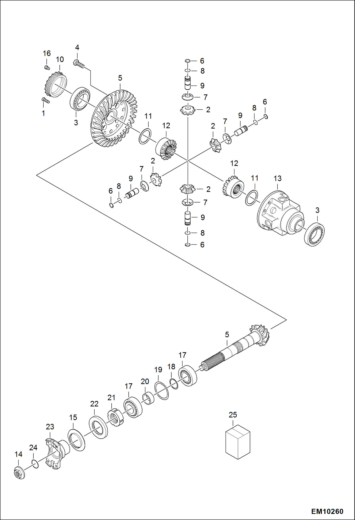 Схема запчастей Bobcat T40140 - REAR AXLE (Differential) DRIVE SYSTEM