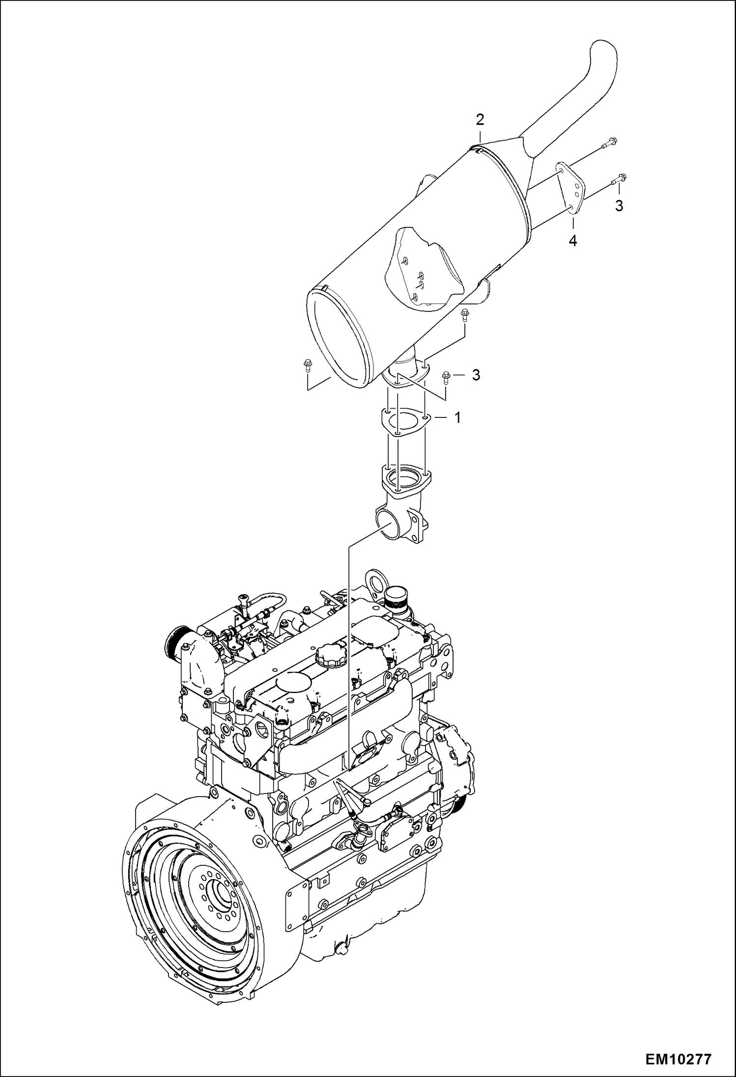 Схема запчастей Bobcat T40140 - ENGINE & ATTACHING PARTS (Muffler) POWER UNIT