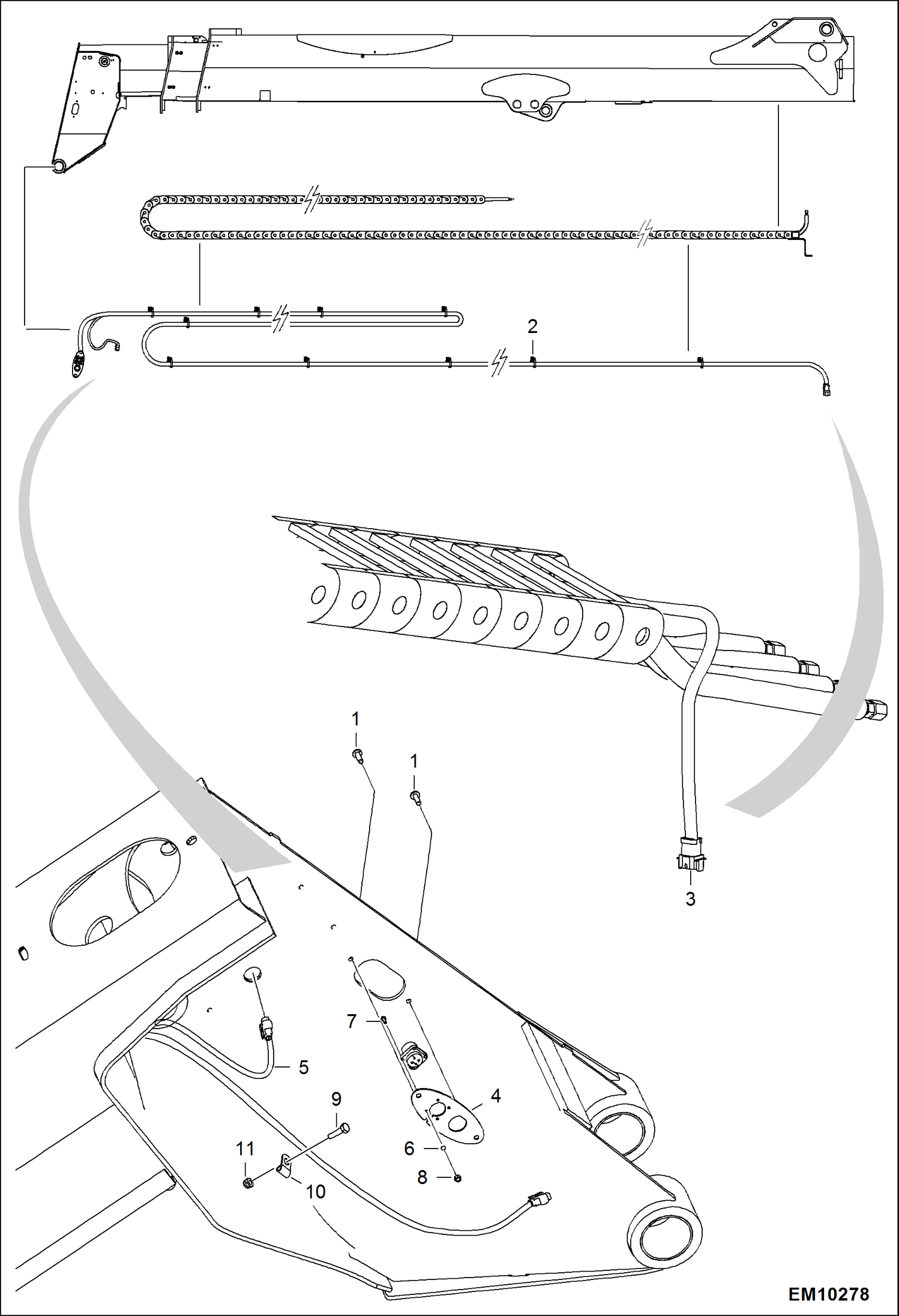 Схема запчастей Bobcat T40140 - HARNESS (Boom) ACCESSORIES & OPTIONS