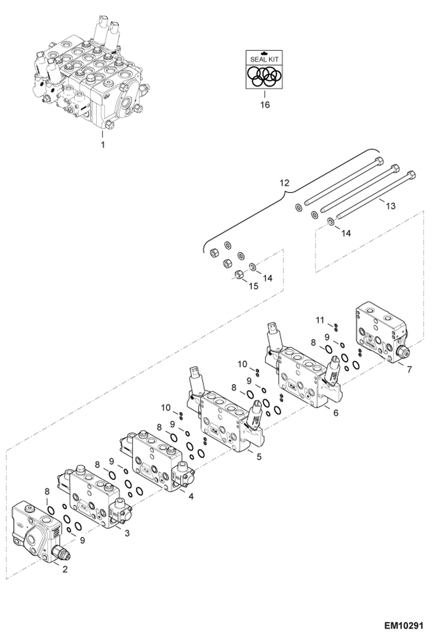 Схема запчастей Bobcat V417 - CONTROL VALVE S/N AC1C15286 & Above HYDRAULIC SYSTEM