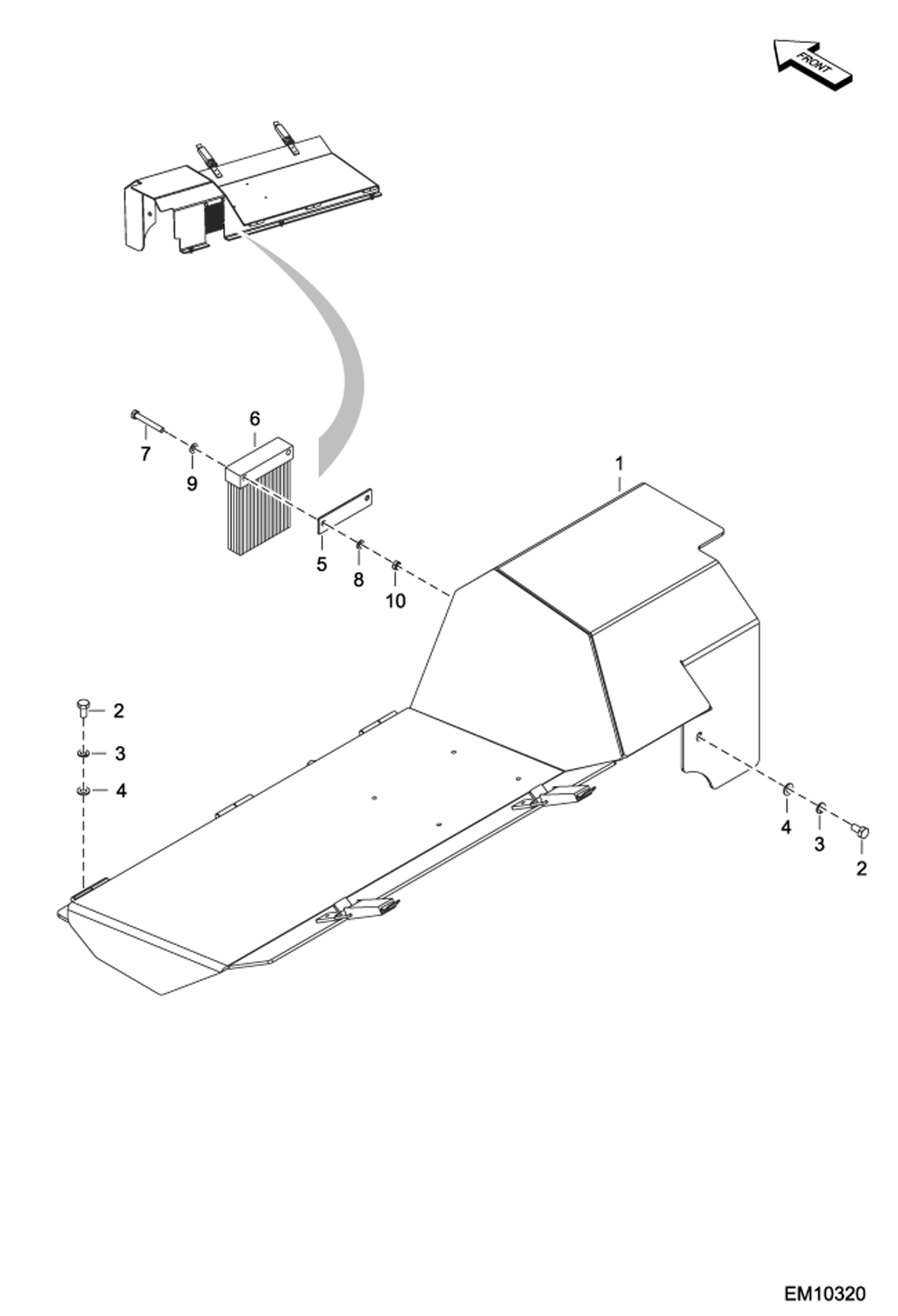 Схема запчастей Bobcat FORESTRY CUTTER - TOP COVER (AD8900200 & Above) Loader FRC150 (EMEA Only)