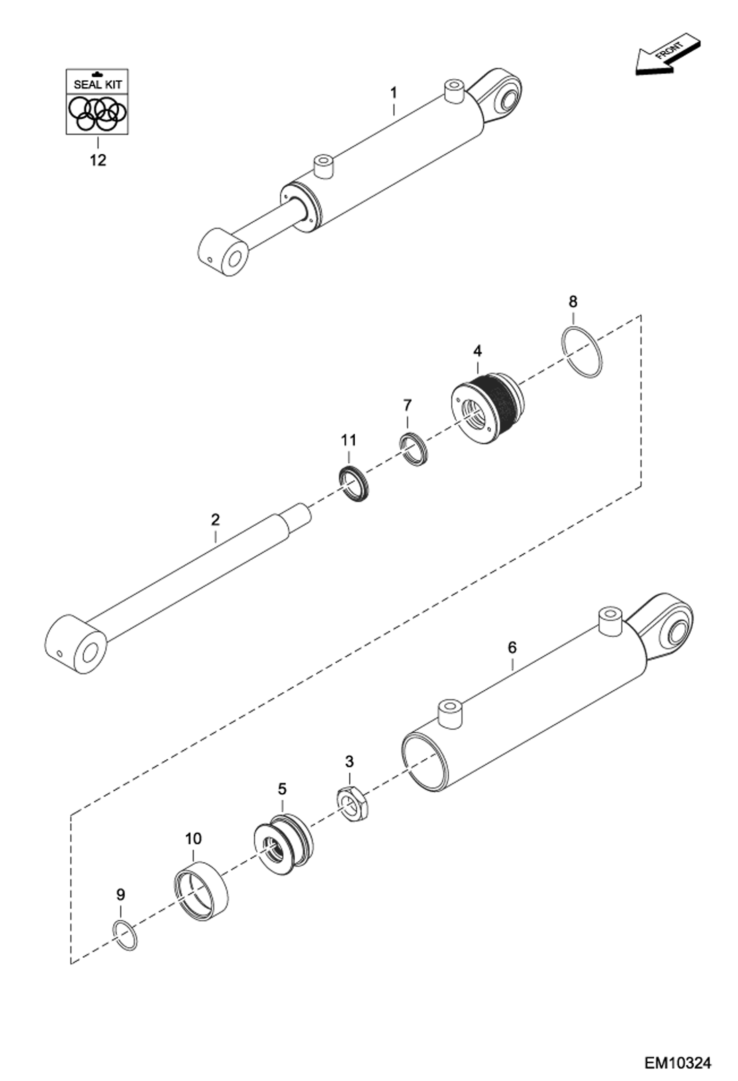 Схема запчастей Bobcat FORESTRY CUTTER - HYDRAULIC CYLINDER (AD8900200 & Above) Loader FRC150 (EMEA Only)