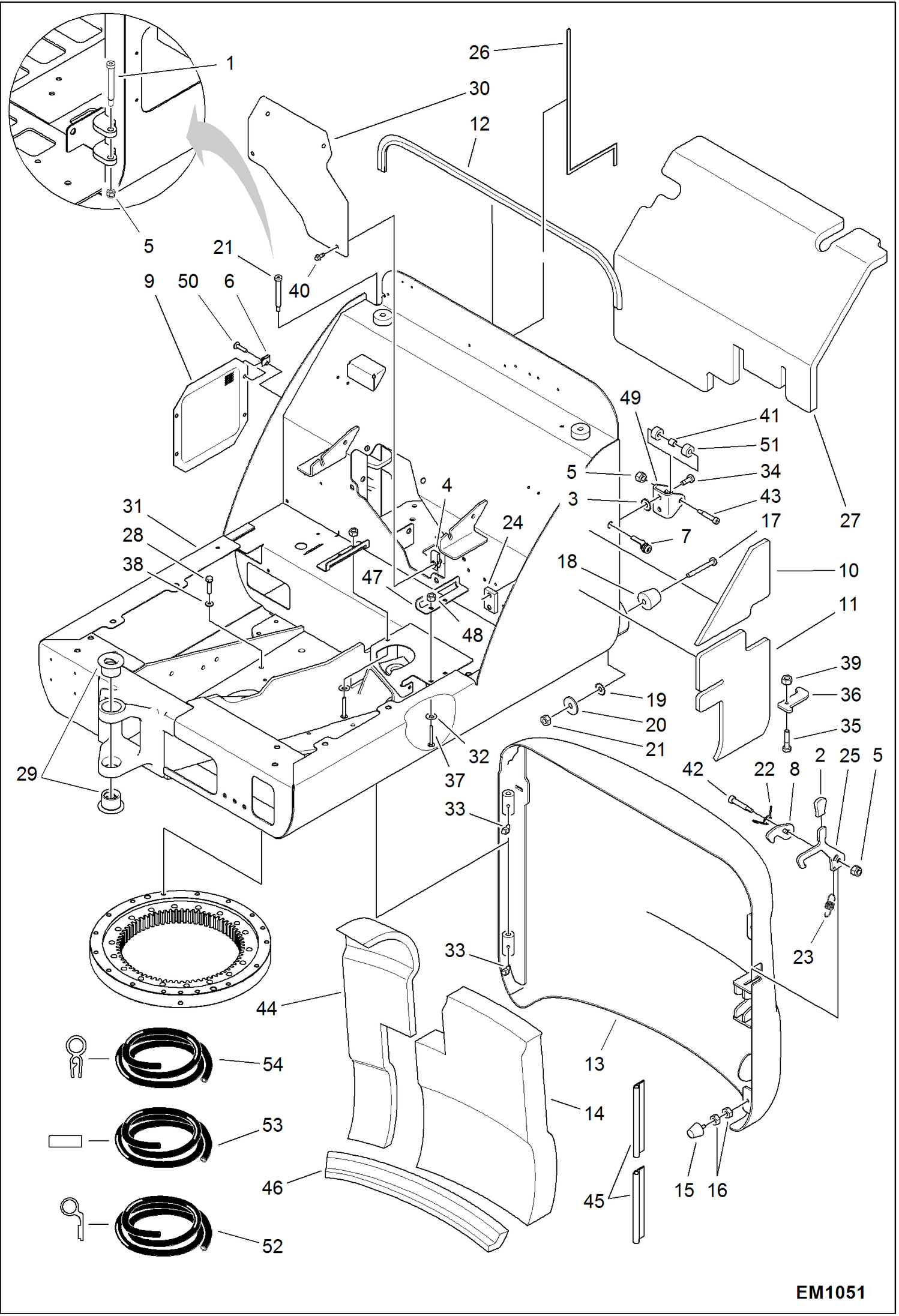 Схема запчастей Bobcat 319 - UPPERSTRUCTURE MAIN FRAME