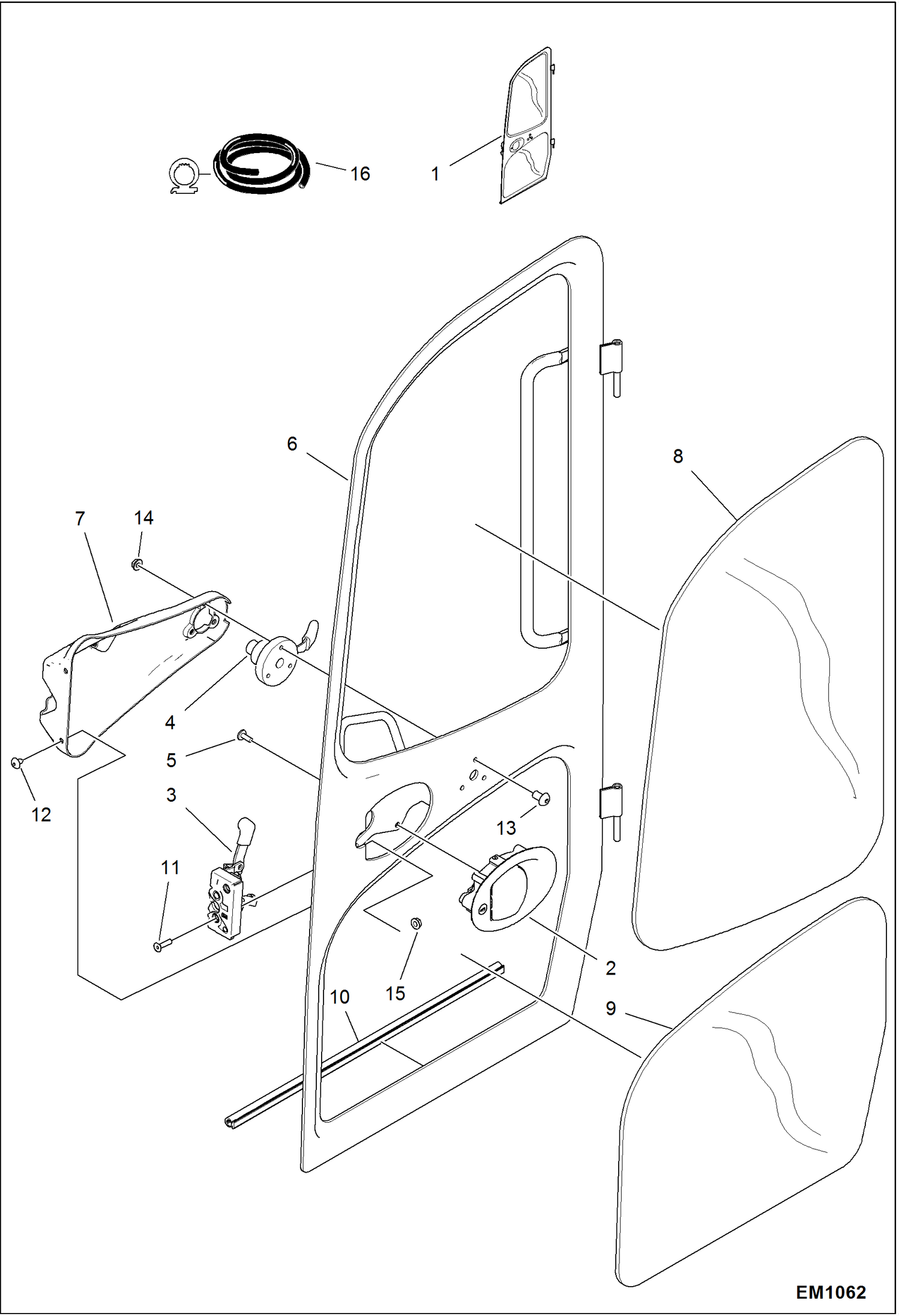 Схема запчастей Bobcat 319 - DOOR MAIN FRAME