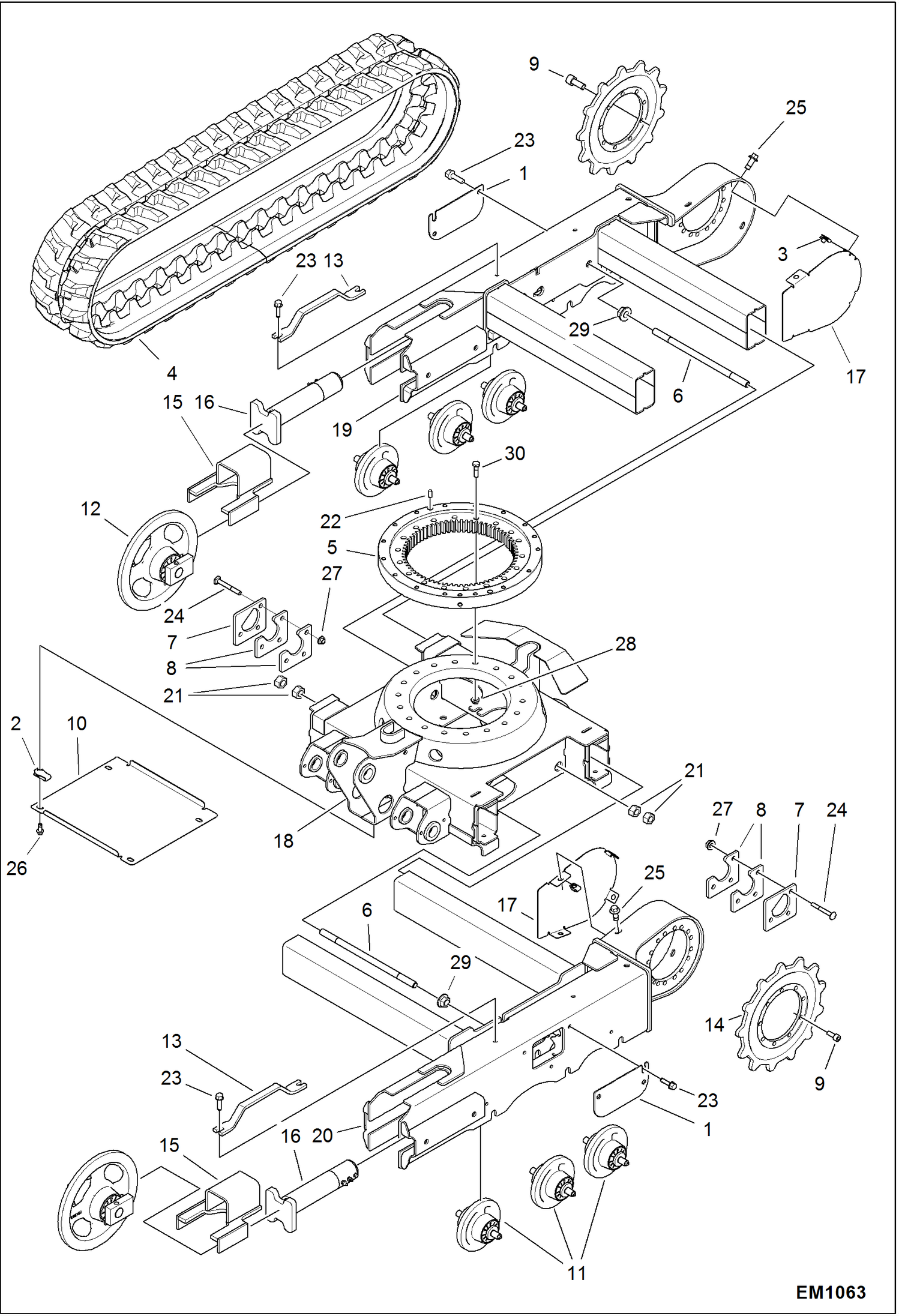 Схема запчастей Bobcat 319 - UNDERCARRIAGE UNDERCARRIAGE