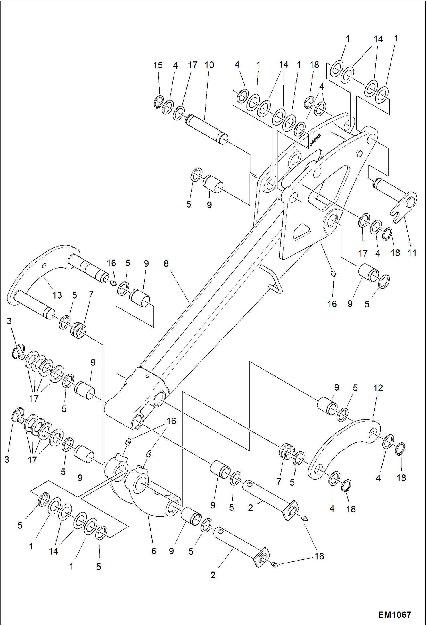 Схема запчастей Bobcat 319 - ARM WORK EQUIPMENT