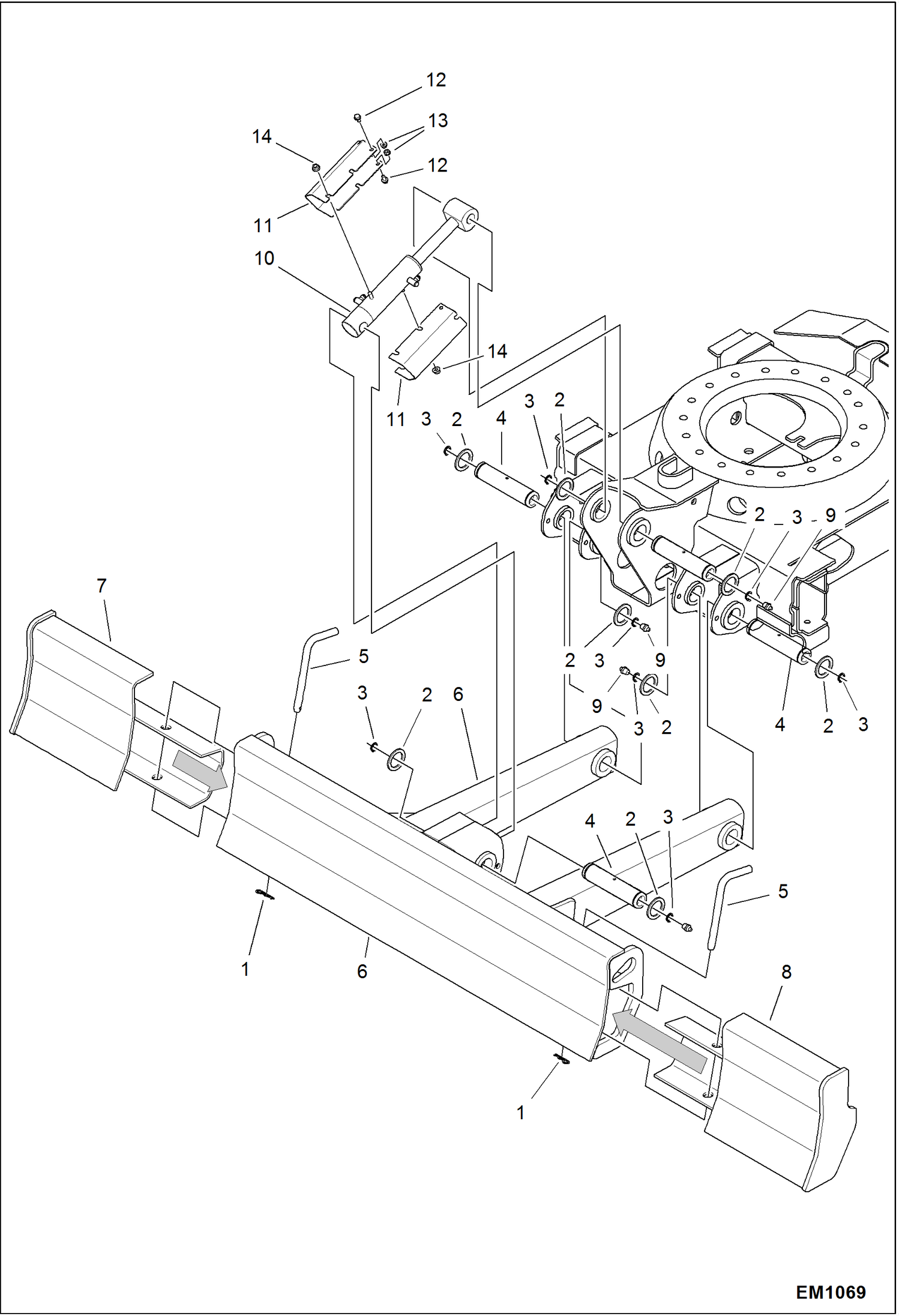 Схема запчастей Bobcat 319 - BLADE WORK EQUIPMENT