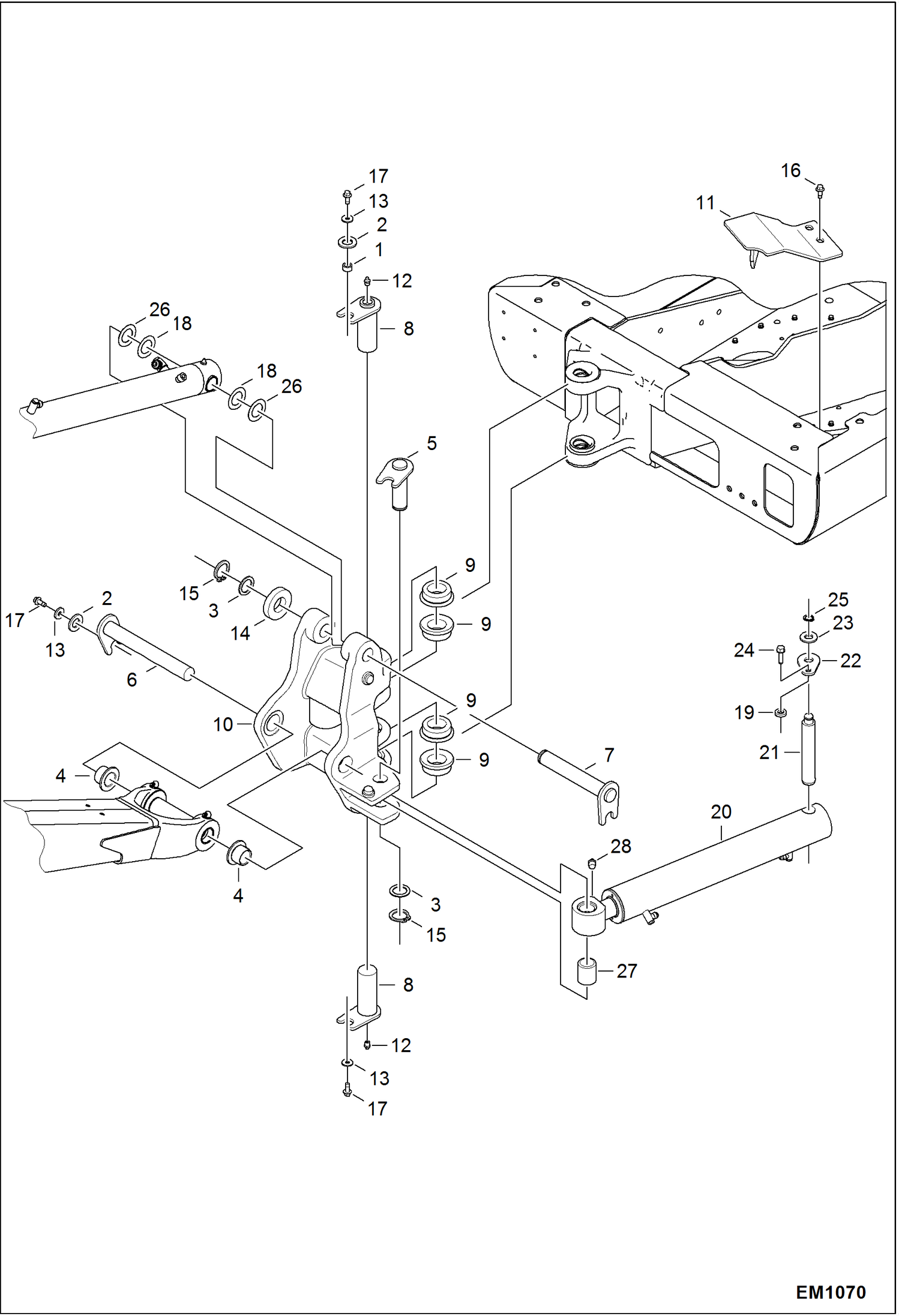 Схема запчастей Bobcat 319 - SWING BRACKET WORK EQUIPMENT