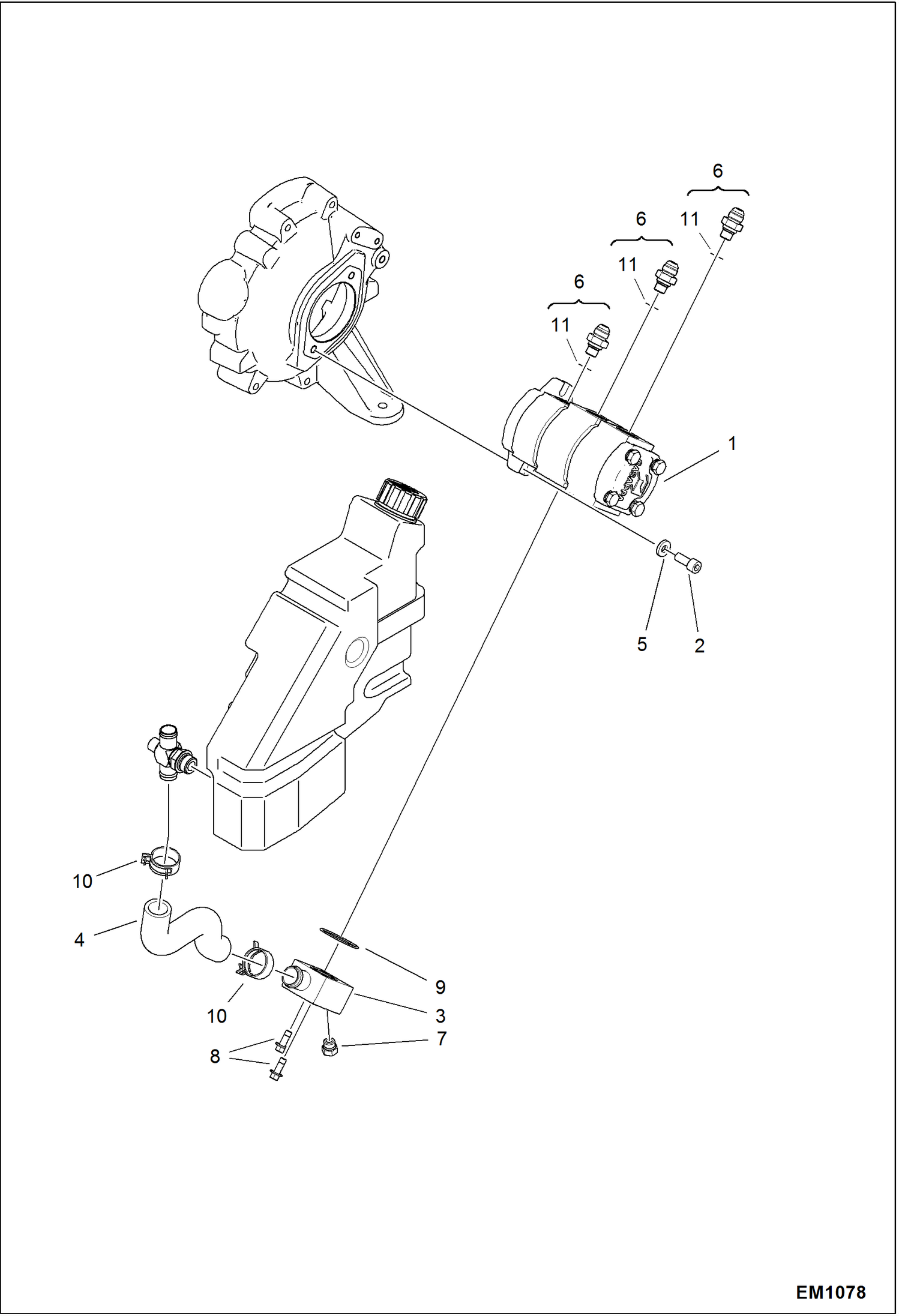 Схема запчастей Bobcat 319 - HYDRAULIC CIRCUITRY (Gear Pump Installation) HYDRAULIC SYSTEM