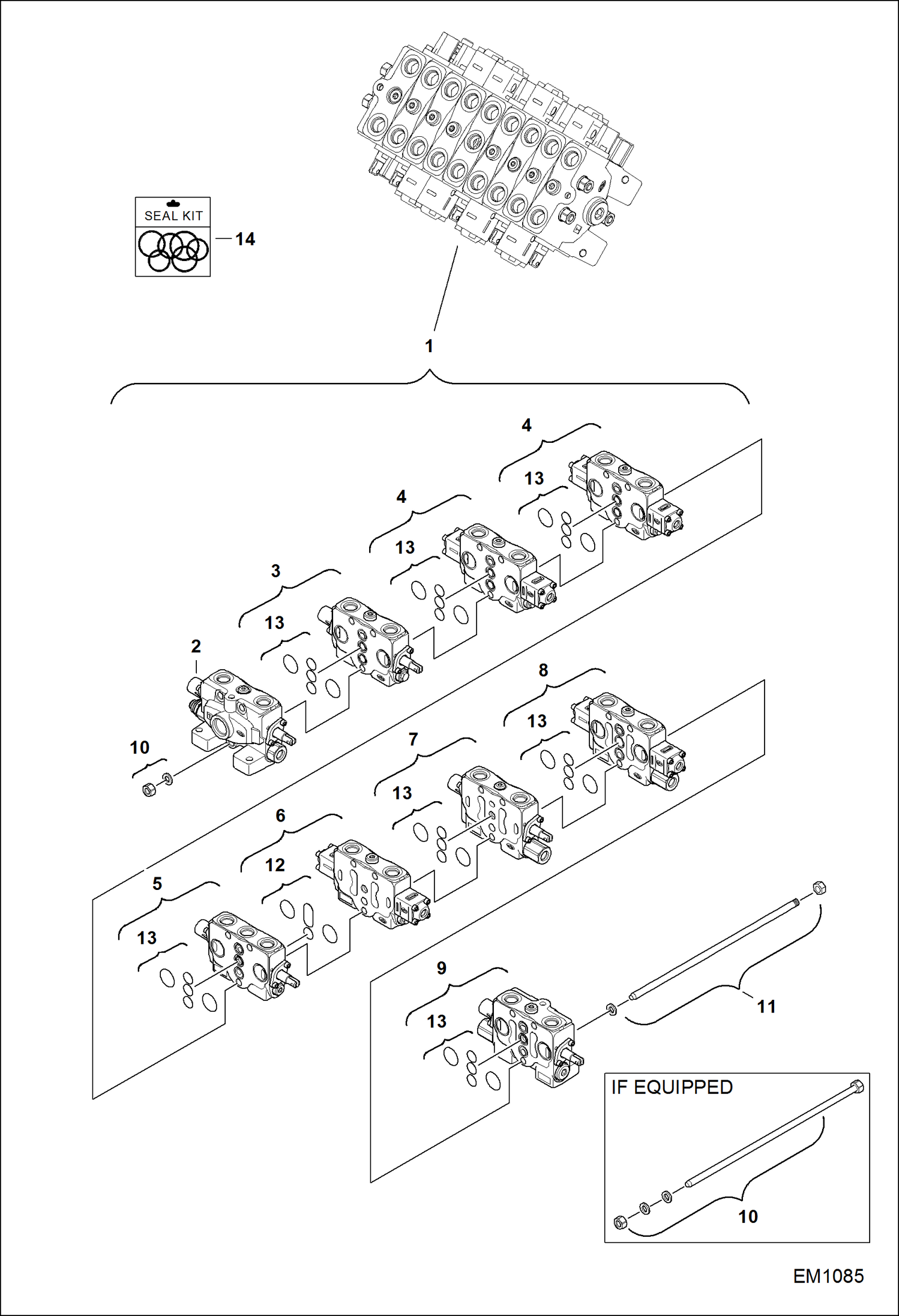 Схема запчастей Bobcat 319 - CONTROL VALVE HYDRAULIC SYSTEM