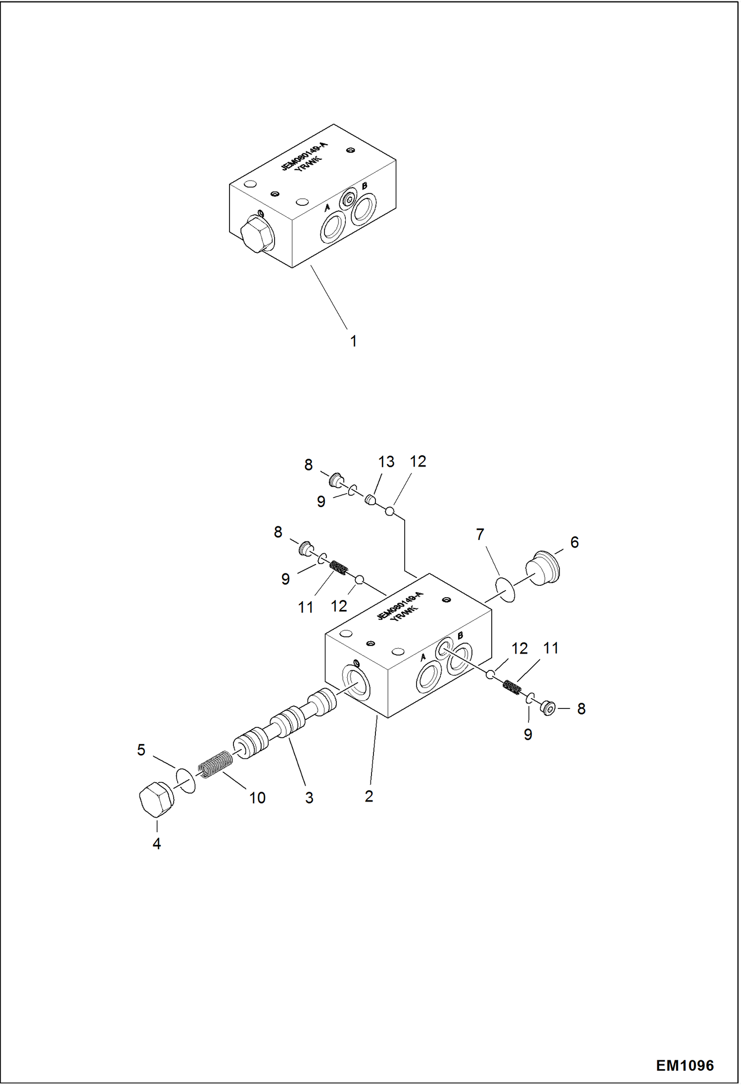 Схема запчастей Bobcat 319 - SLEW LOCK VALVE HYDRAULIC SYSTEM